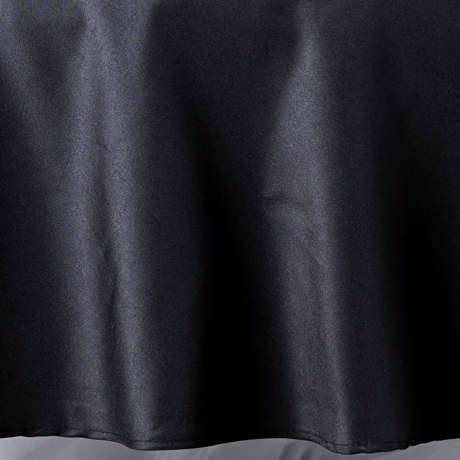 Premium 220GSM Black 90-Inch Round Polyester Tablecloth - Stain & Wrinkle-Resistant for Weddings & Events
