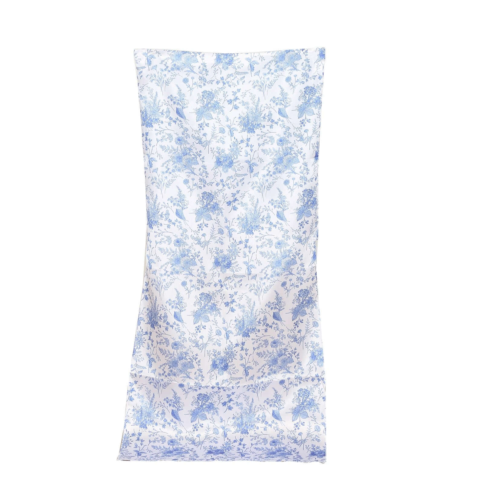 Hot! Satin French Toile Floral Slipcover for Chiavari Chairs in White/Blue - Ideal for Weddings
