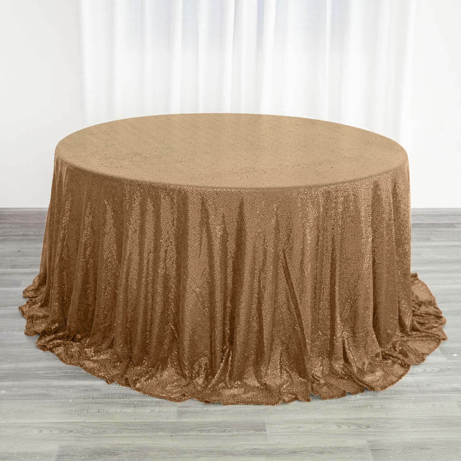Exclusive Gold Sequin Round Tablecloth 132' - Ideal for Elegant Events