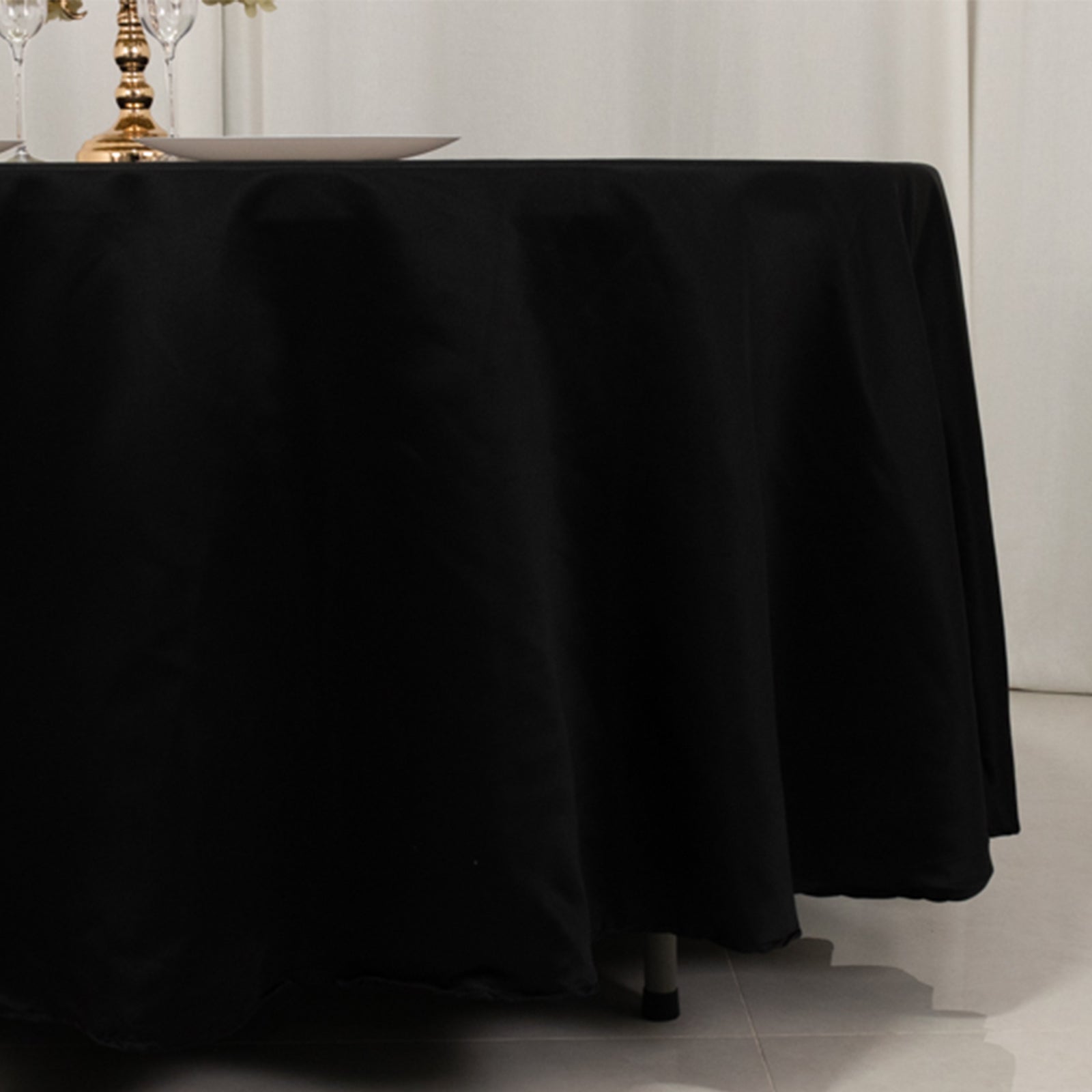 Black Durable Silk-Like Lamour Satin 108