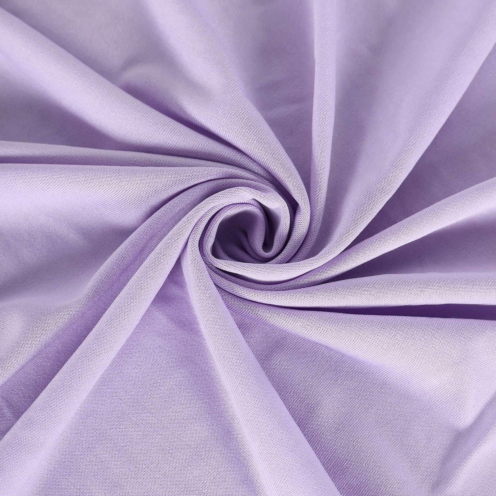 Wrinkle-Free Lavender Spandex 4-Way Stretch Event Curtain Drapes with Rod Pockets, 5ft x 14ft