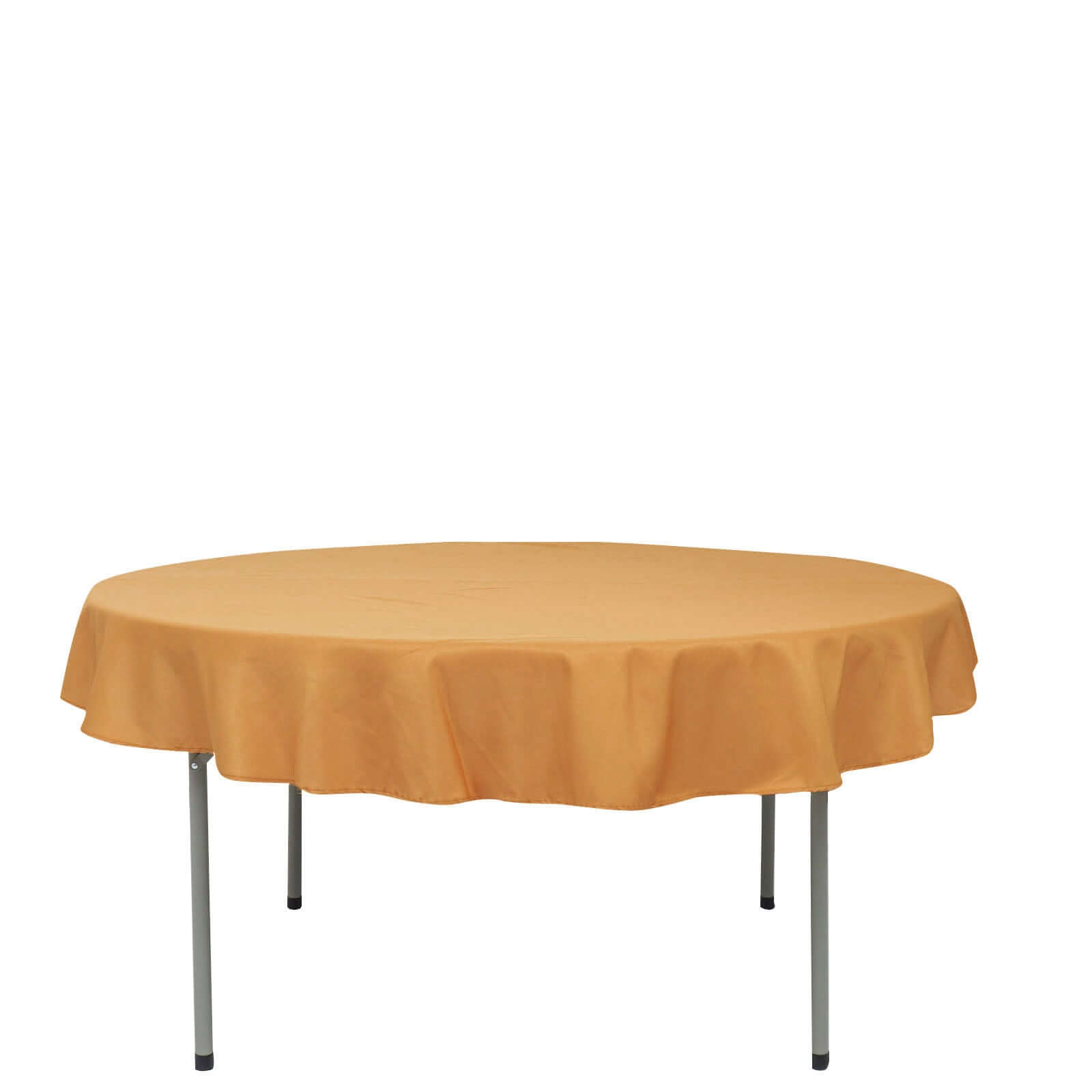 Gold 70-Inch Polyester Round Tablecloth - Durable, Wrinkle-Resistant for Daily Use