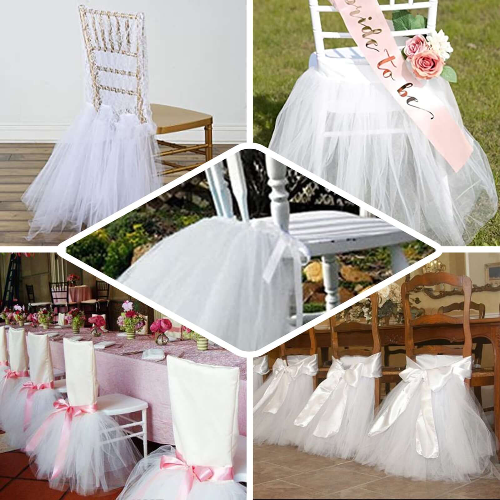 White Spandex Tutu - Style Chair Cover Skirt for Elegant Wedding and Formal Events