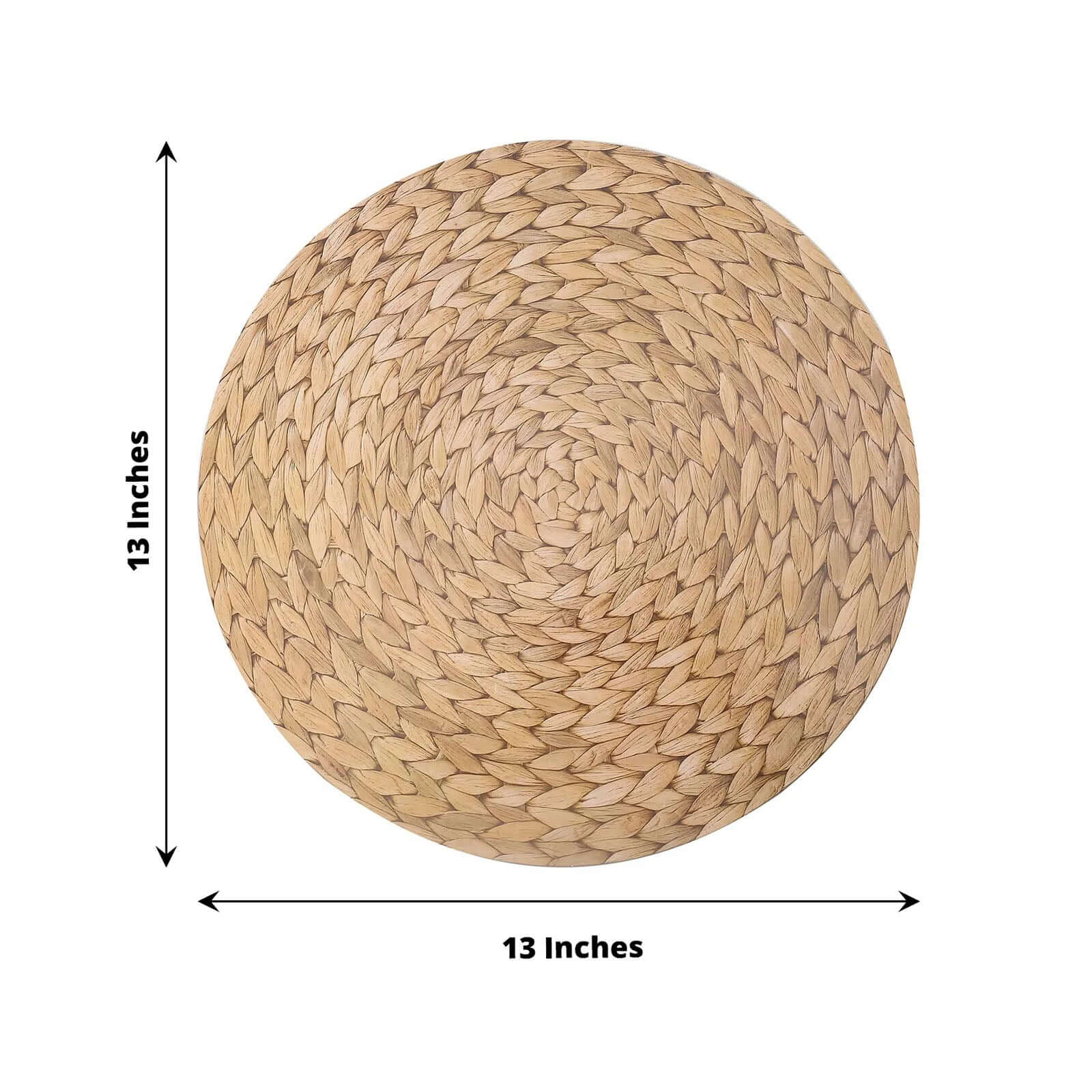 Amazing 6-Pack Disposable Round Cardboard Table Placemats with Woven Rattan Print, 13" Diameter for Rustic Events