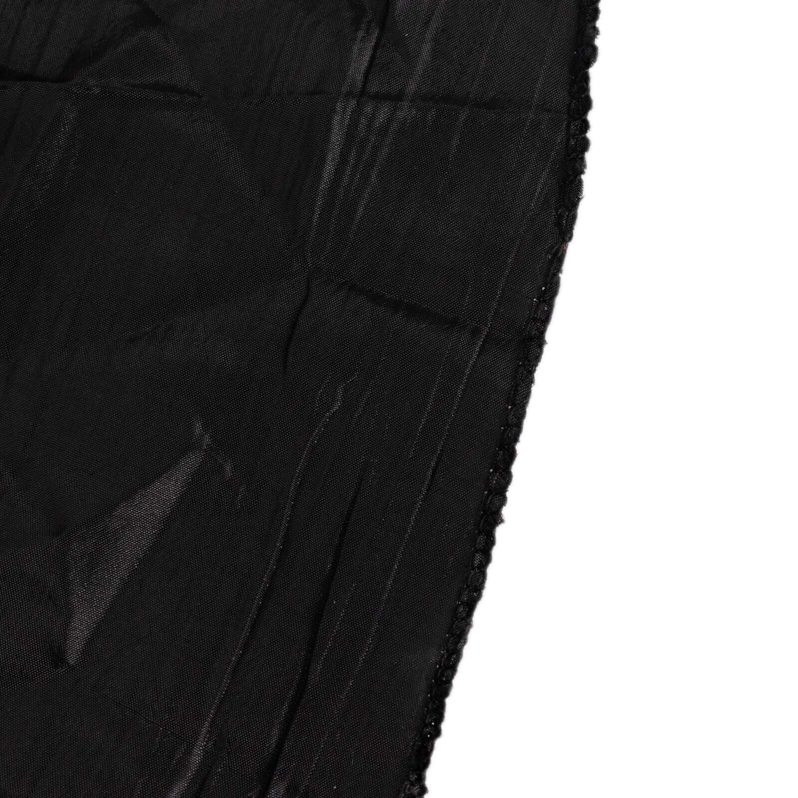 Premium Reusable Black Crinkle Crushed Taffeta Banquet Chair Cover