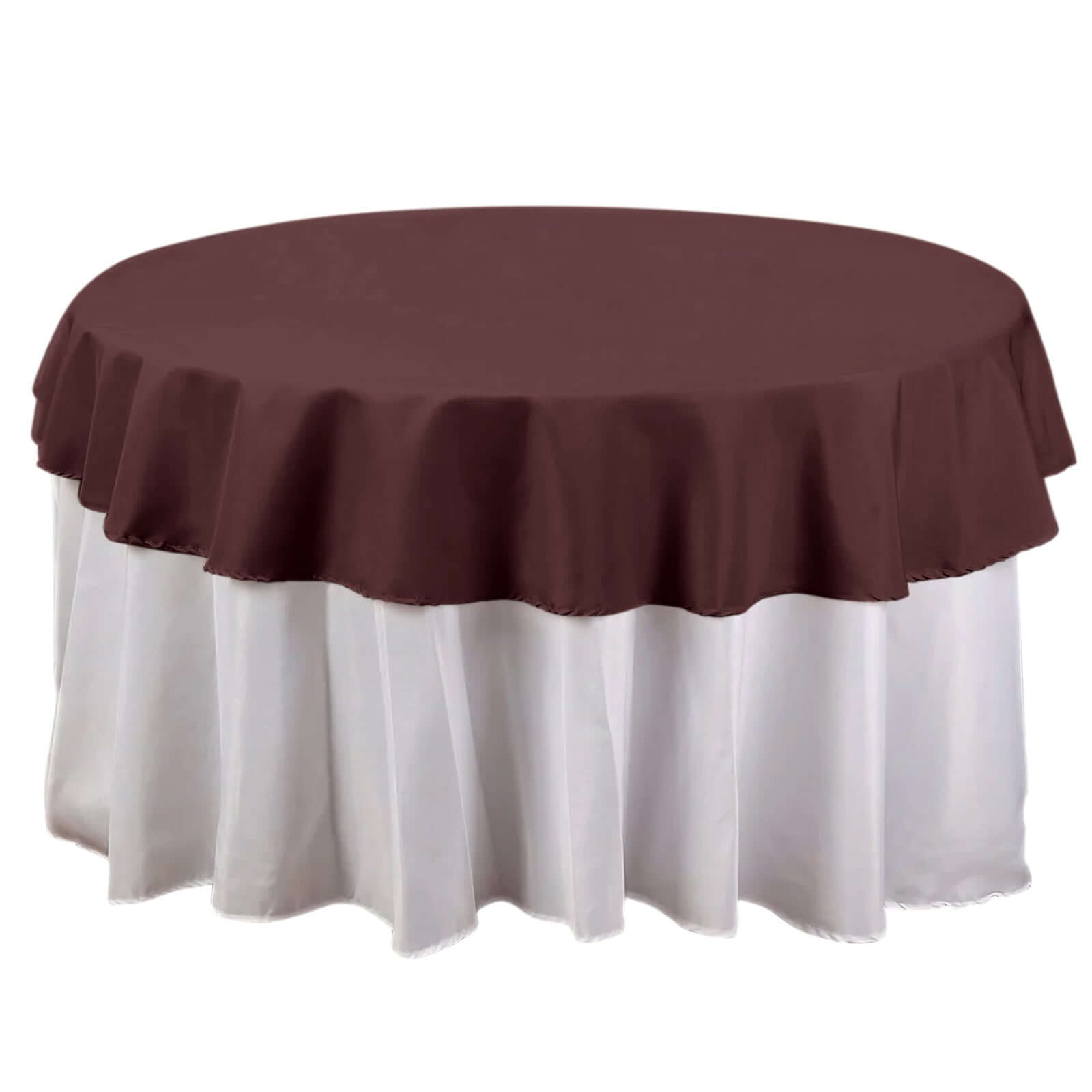 Amazing Durable & Wrinkle-Resistant 70-Inch Polyester Round Tablecloth in Chocolate Color