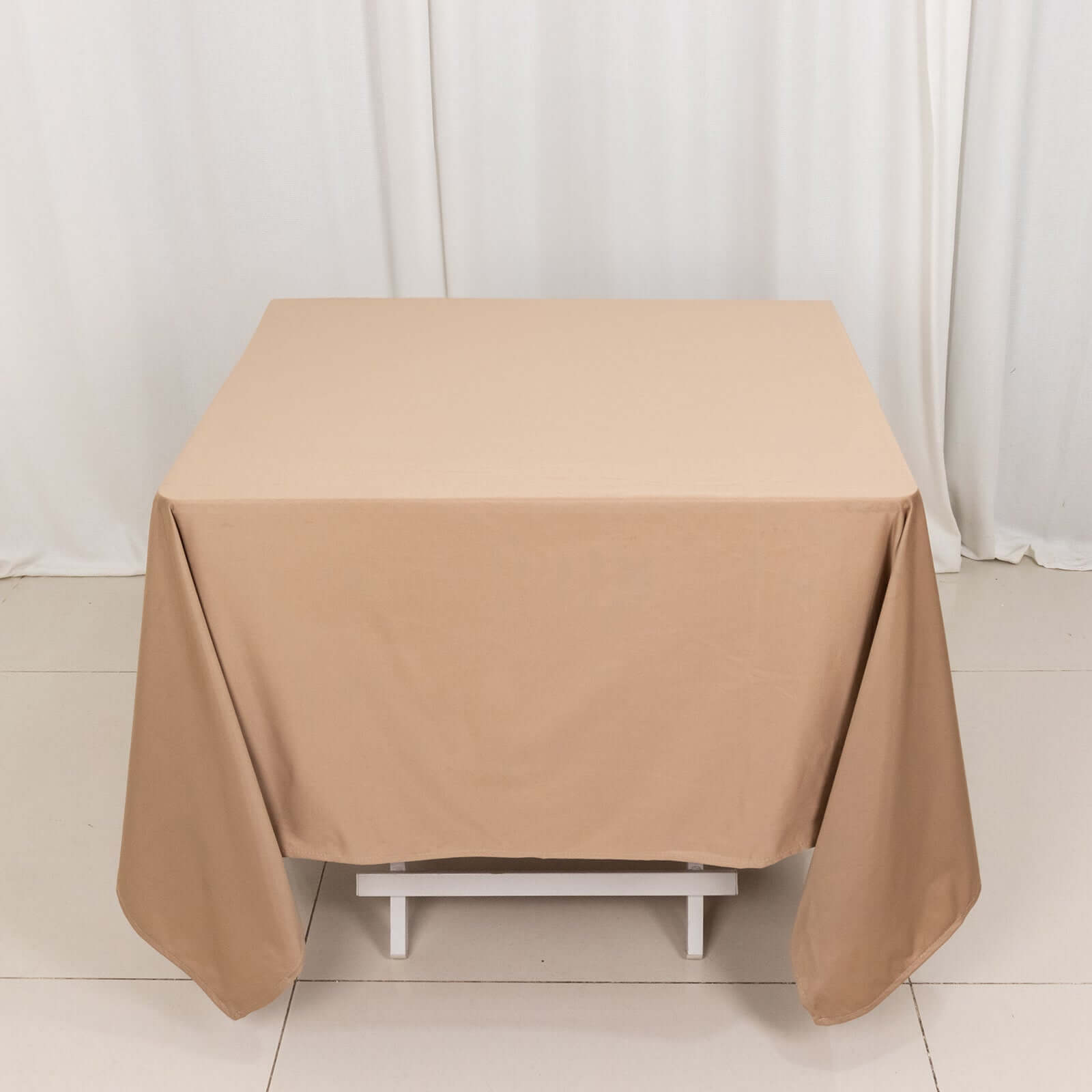 Nude Premium 70x70 Wrinkle-Free & Stain-Resistant Scuba Square Tablecloth
