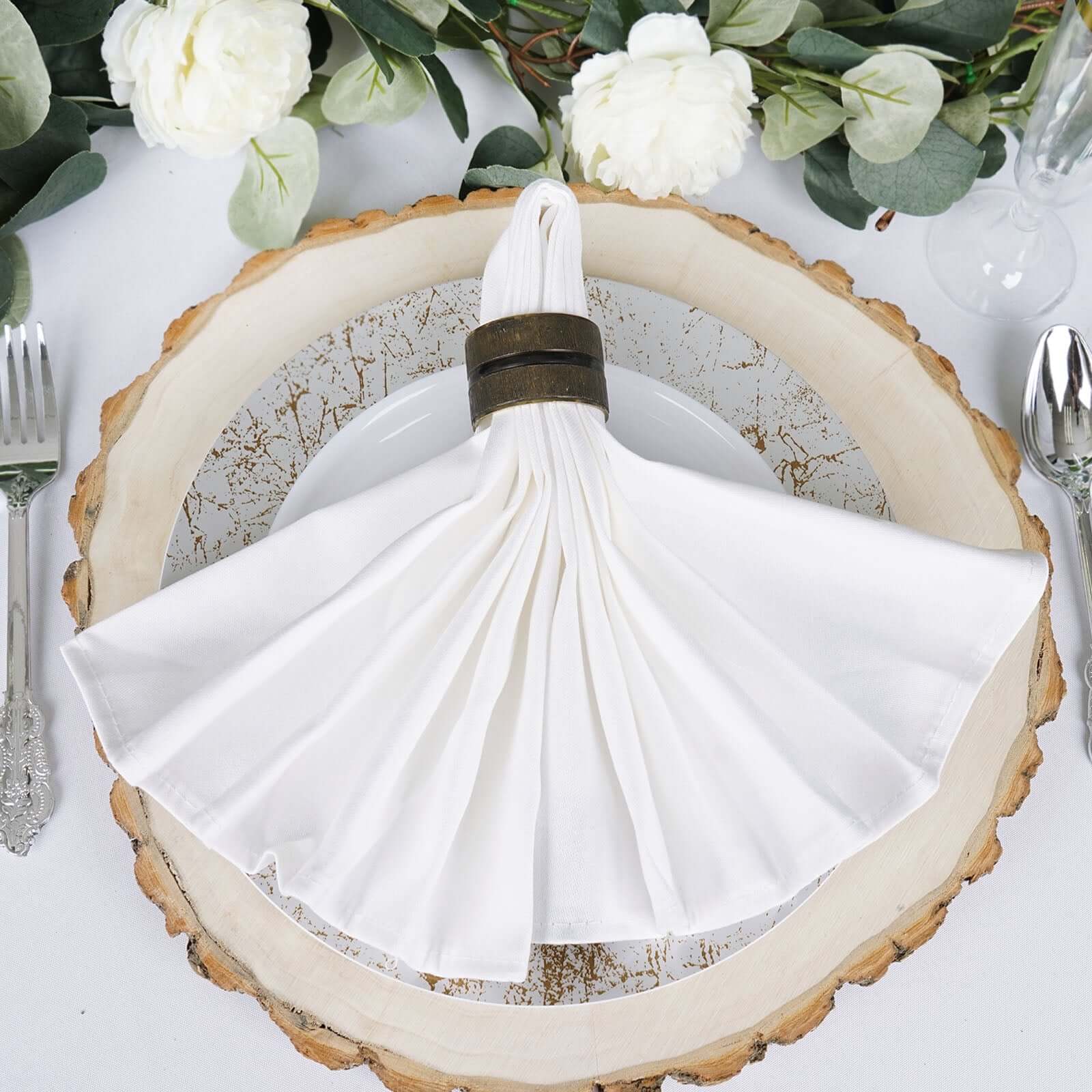 Exclusive 5-Pack 100% Cotton 20x20 White Napkins for Weddings & Events