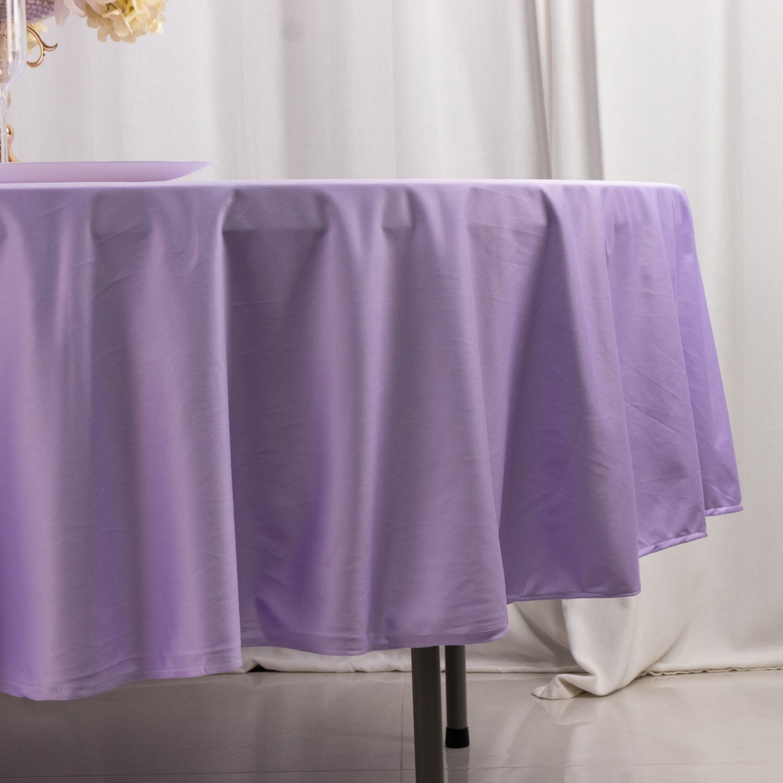 Hot Sale! Premium Wrinkle-Free & Stain-Resistant Lavender Scuba 90-Inch Round Tablecloth