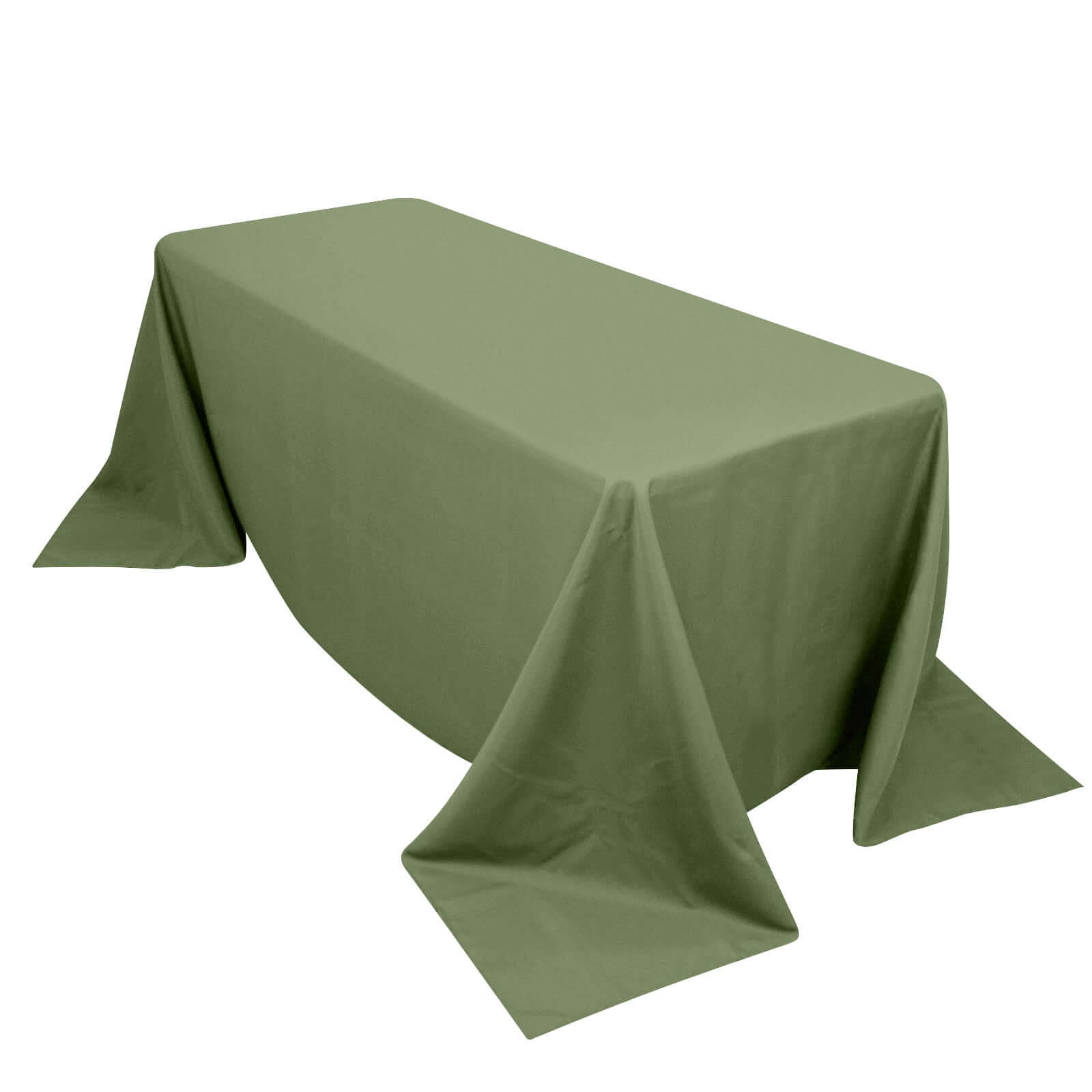 220GSM Seamless Stain-Resistant Premium Polyester Rectangle Tablecloth in Dusty Sage Green 90x132