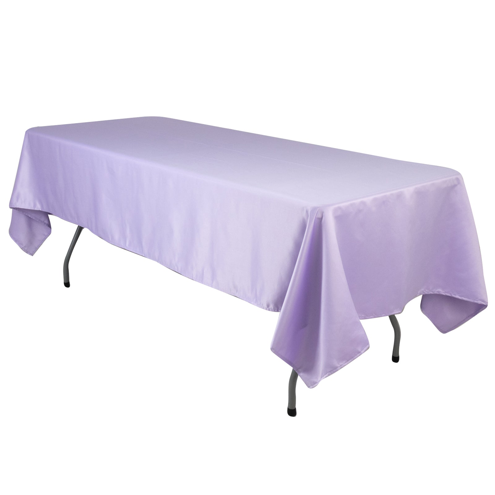 Lavender Lilac Lamour Satin Rectangle Tablecloth - 60x102, Durable & Soft
