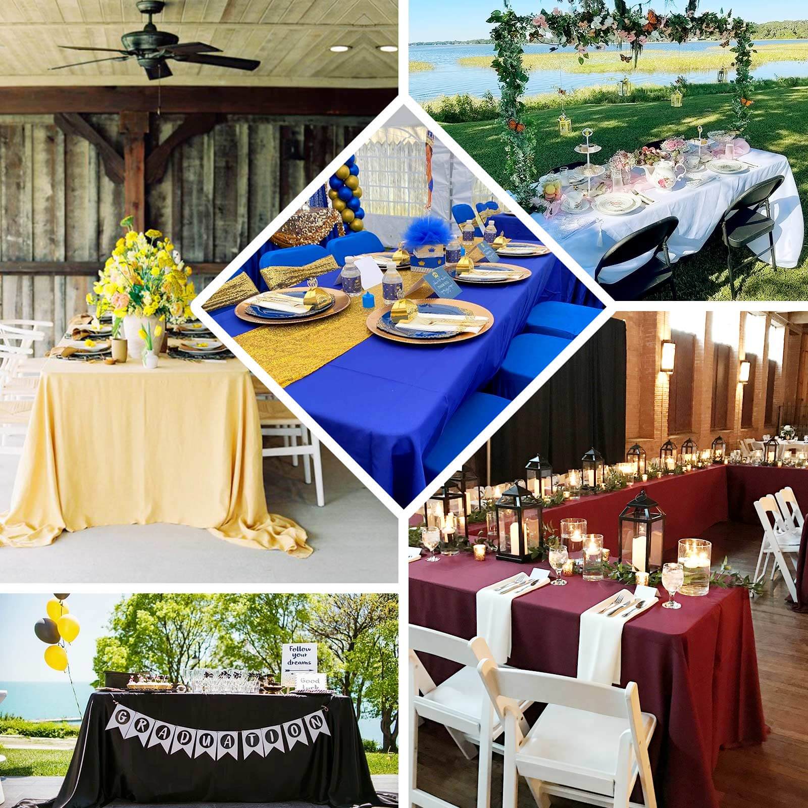 Luxurious Seamless 220GSM Stain-Resistant White Polyester Rectangle Tablecloth 90x132 for Premium Events