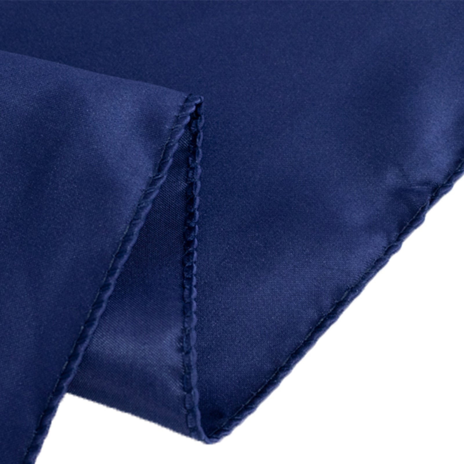 Navy Blue Lamour Satin Square Table Overlay 72x72 - High - Quality Smooth Table Topper