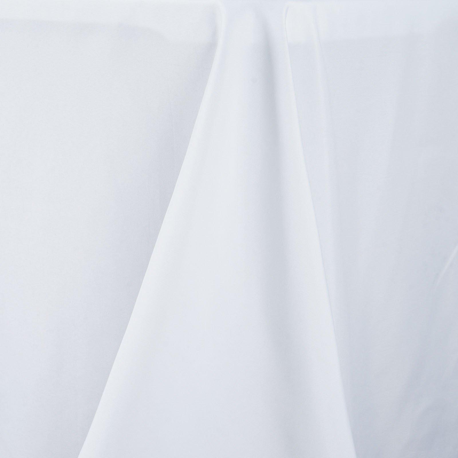 White 60x102 Rectangle Premium Polyester Tablecloth - 220GSM Durable Wrinkle-Free for Weddings & Events
