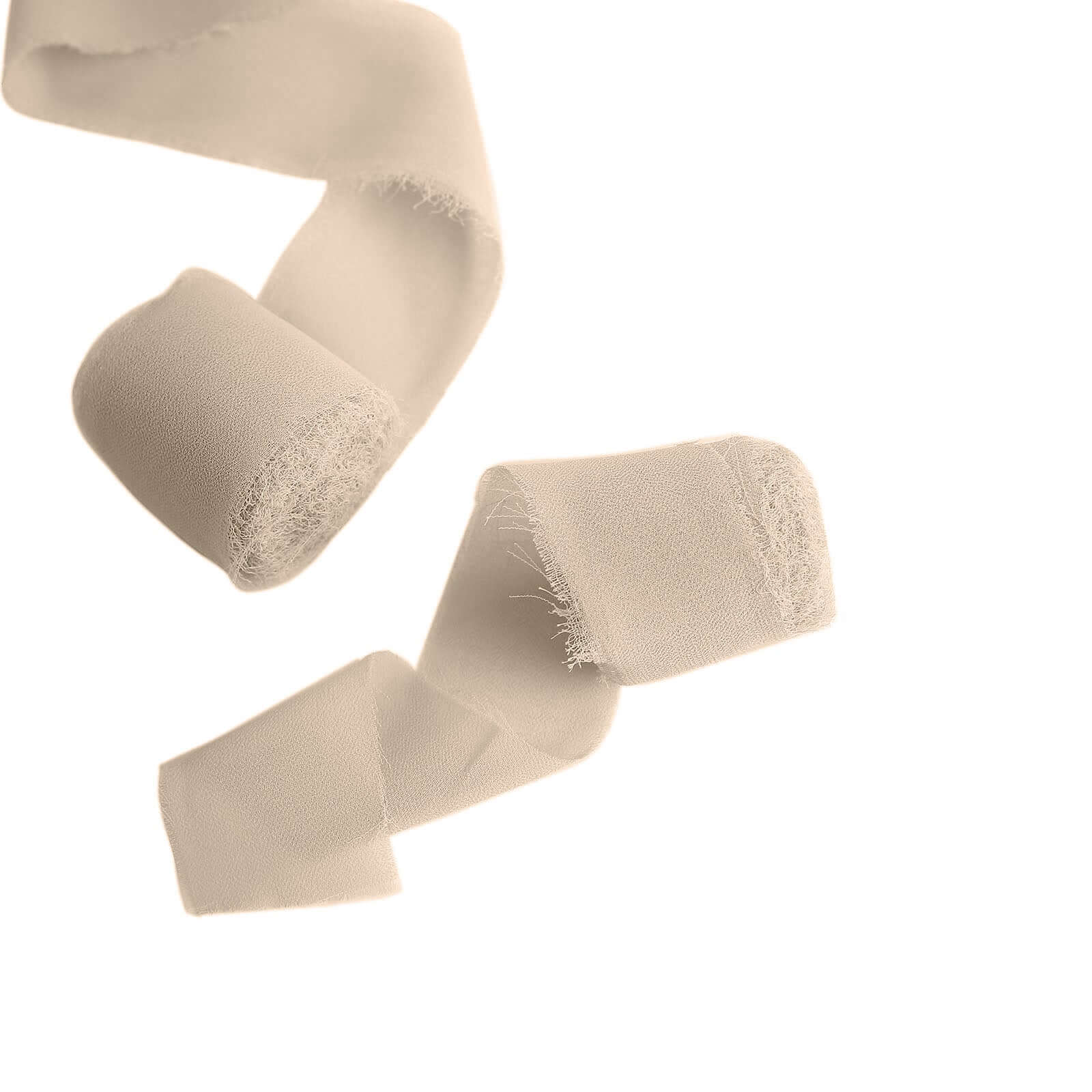 2-Pack 6-Yard Nude Silk-Like Chiffon Ribbon Rolls for DIY Wedding Crafts