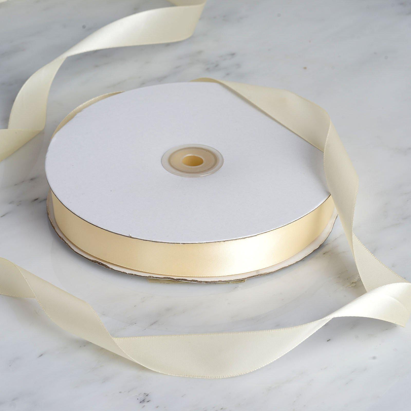 100 Yards 7/8 Inch Ivory High - Quality Single - Face Decorative Polyester Satin Ribbon