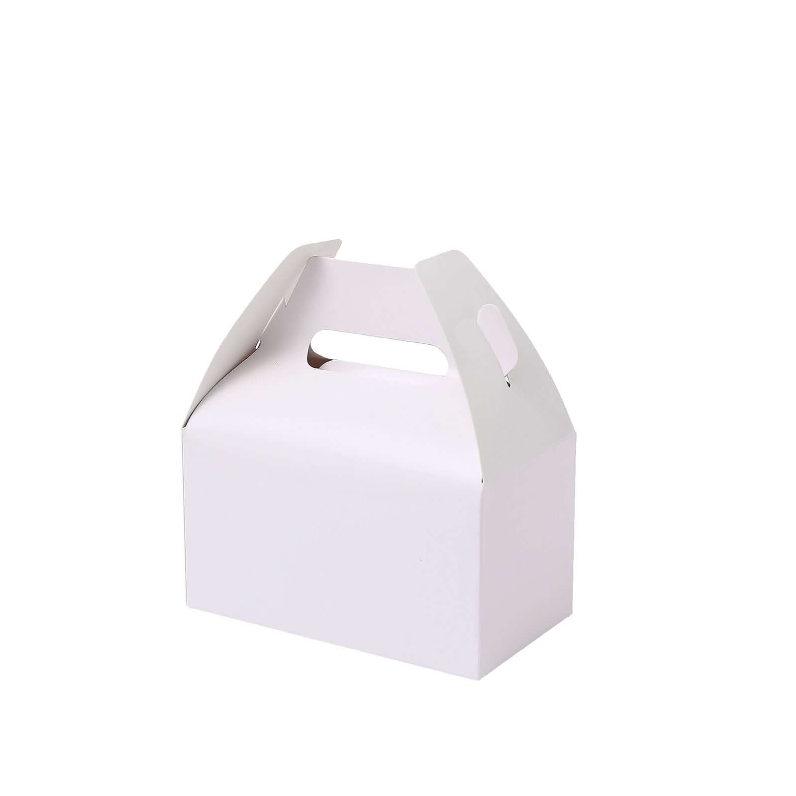 25-Pack Classic White Gable Tote Boxes for Party Favors and Candy Gifts