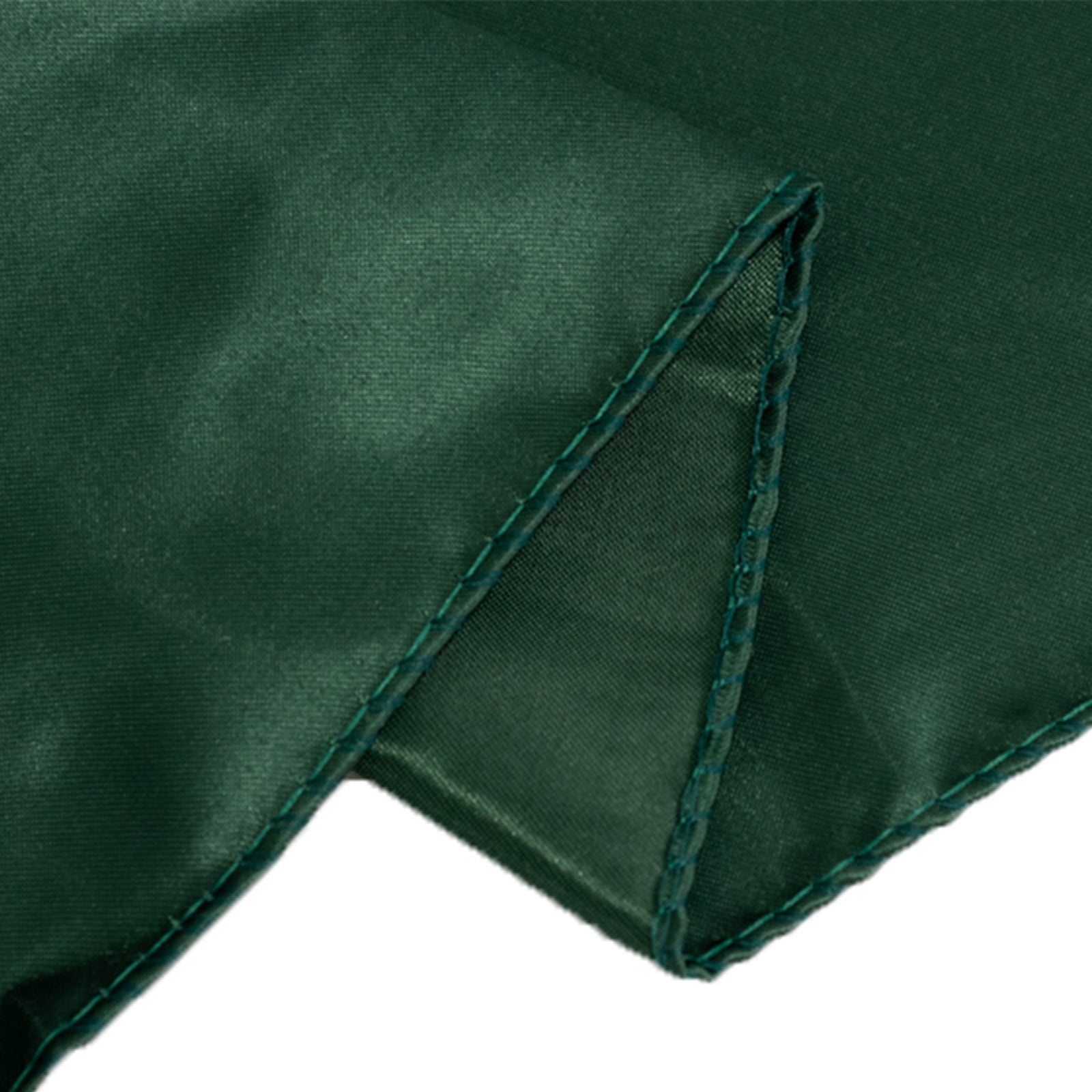 Hunter Emerald Green Lamour Satin Square Table Overlay - 72x72, Smooth Finish Topper for Events