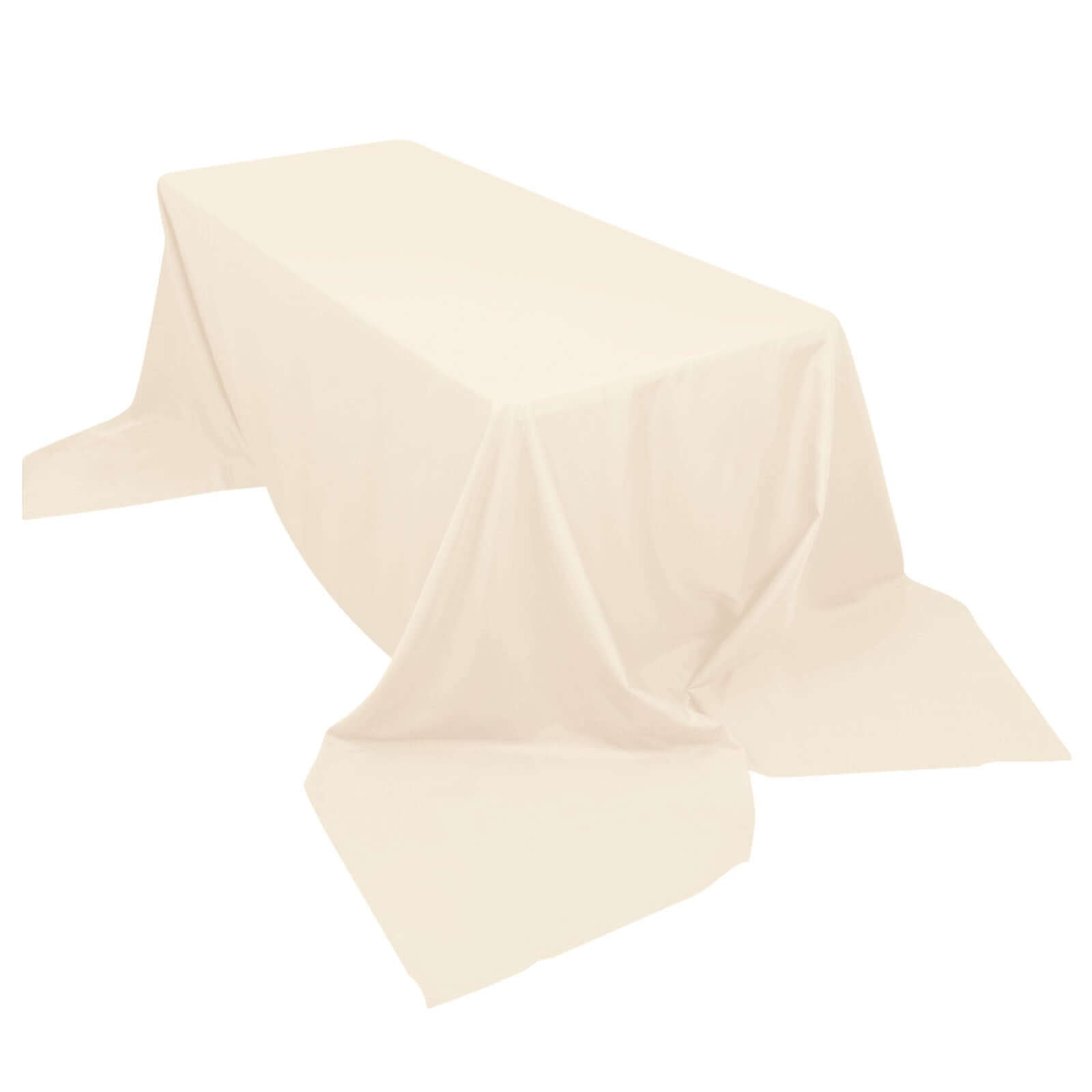 Beige Seamless Wrinkle-Resistant Polyester Rectangle Tablecloth 90x156 - Great Value!