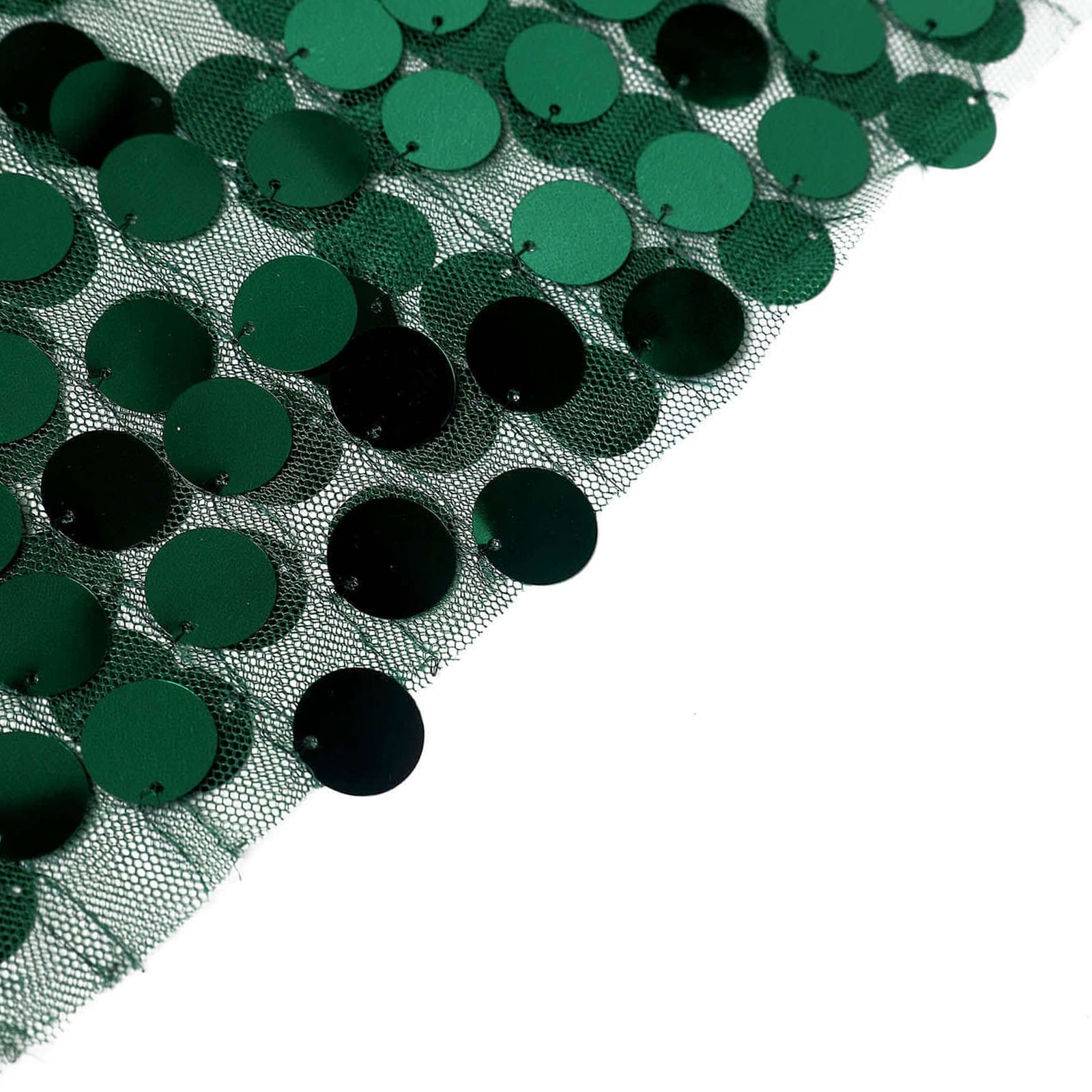 Seamless 120 - inch Round Hunter Emerald Green Sequin Tablecloth