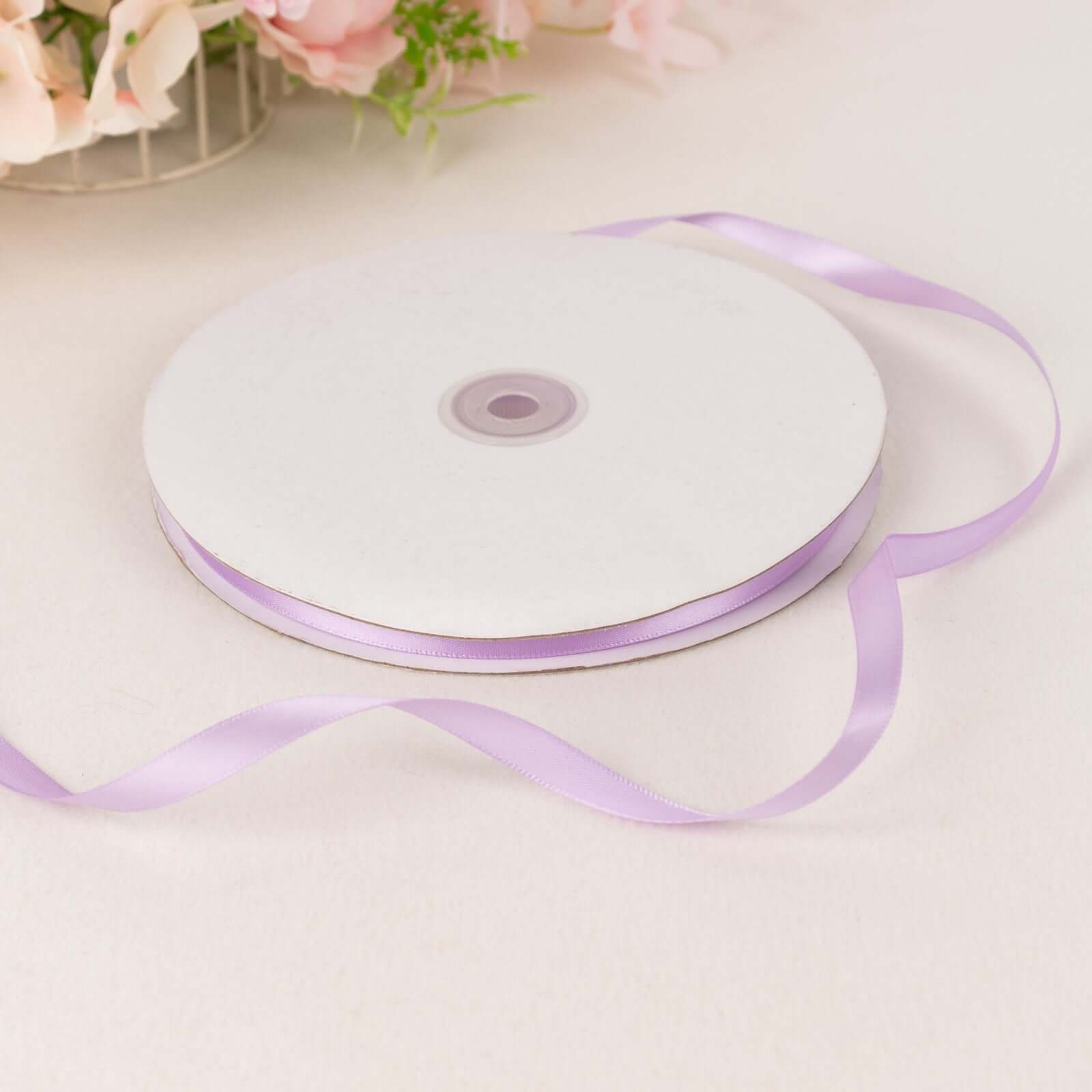 100 Yards 3/8-Inch Lavender Lilac Single-Sided Decorative Satin Ribbon