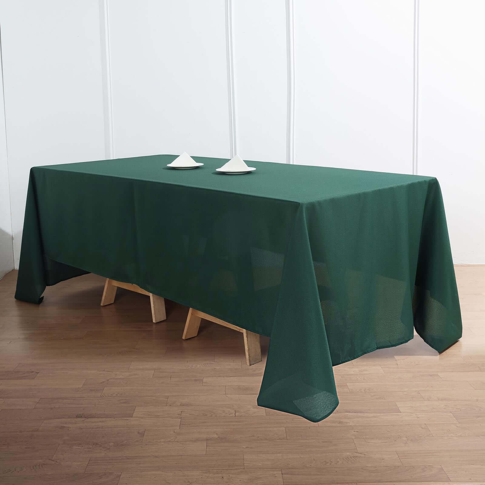 Hot Sale! Durable and Stylish 72x120 Polyester Rectangle Tablecloth in Hunter Emerald Green