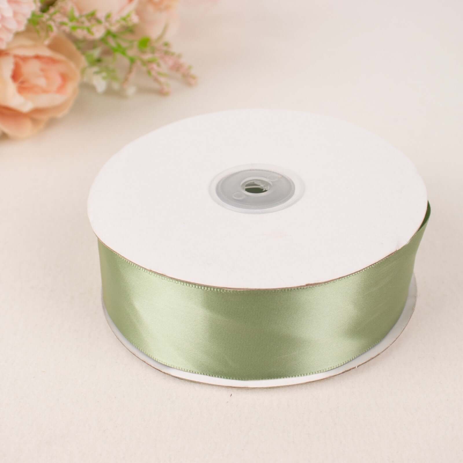 Hot! 50 Yards 1.5" Sage Green Single - Face Decorative Satin Ribbon