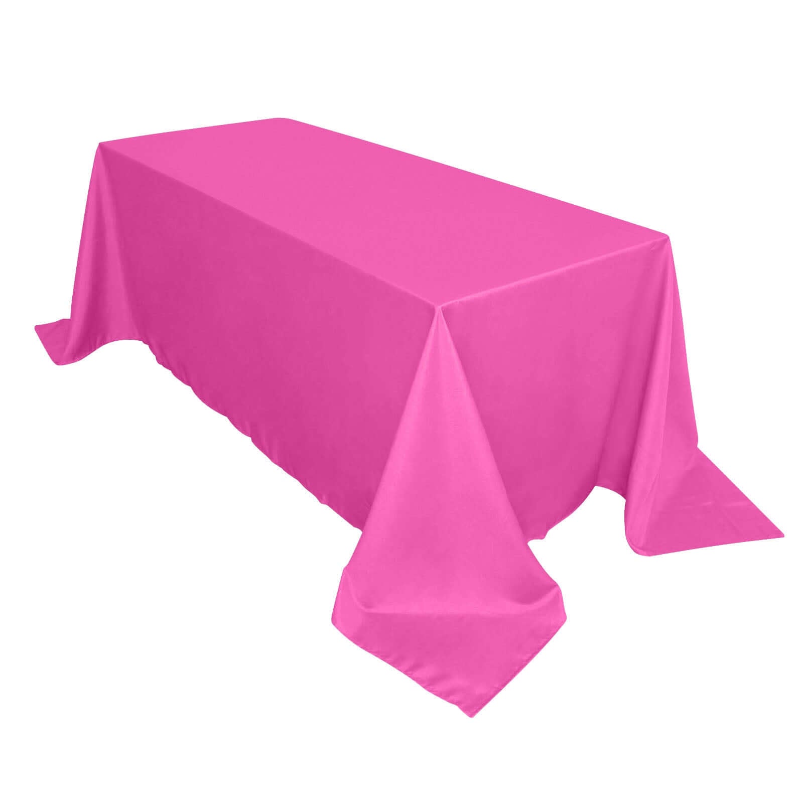 Hot Deal! Seamless Wrinkle-Resistant Fuchsia Polyester Rectangle Tablecloth 90x132