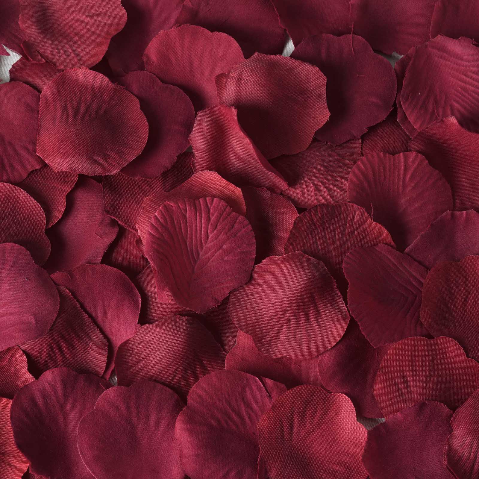 Hot Sale! 500-Piece Burgundy Silk Rose Petal Confetti for Table and Floor Decoration