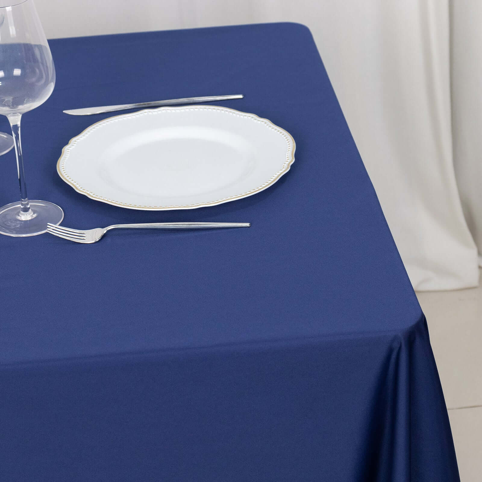 Navy Blue Premium 70x70 Scuba Square Tablecloth - Anti - Wrinkle & Stain - Resistant
