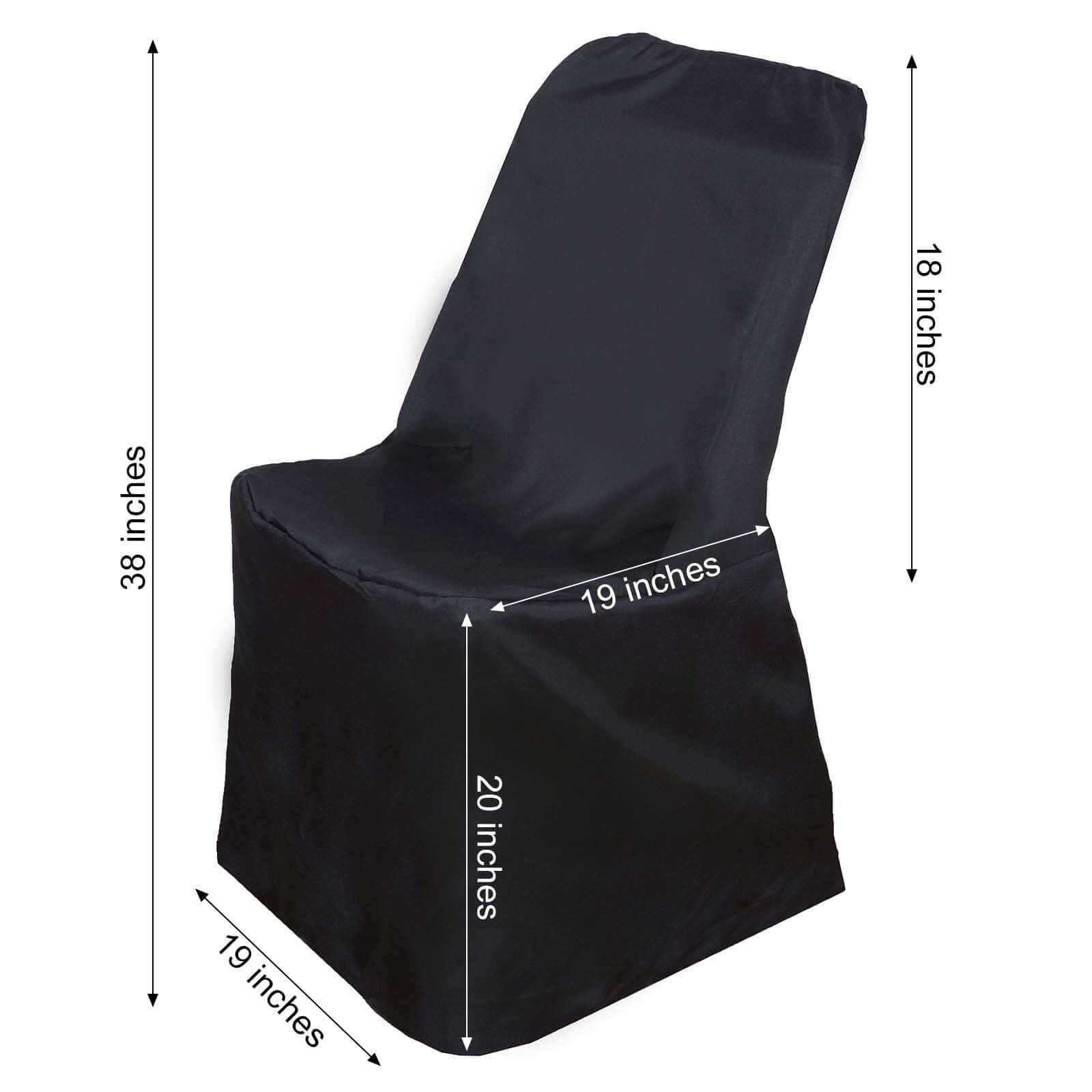 Black Reusable Polyester Slip-On Cover for Lifetime Folding Chairs - Durable & Elegant