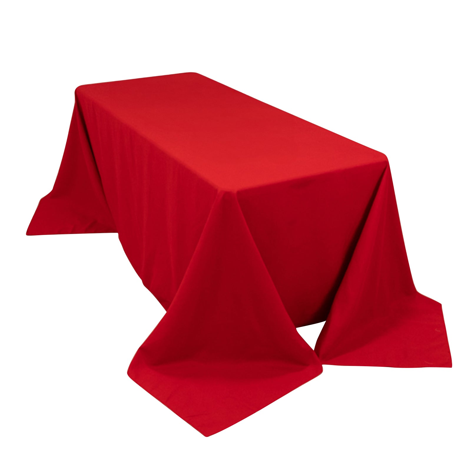Red Seamless Wrinkle-Resistant 90x132 Cotton Blend Rectangle Tablecloth