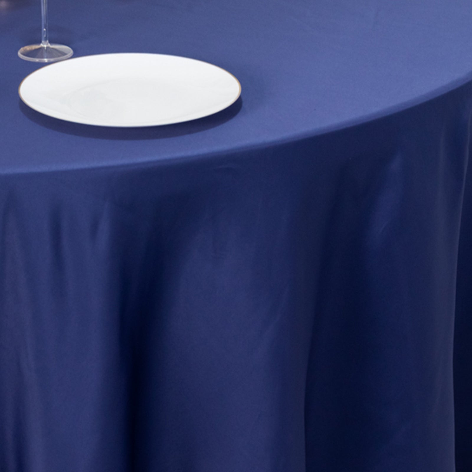 Navy Blue Lamour Satin 120" Round Tablecloth - Soft Sheen & Durable!