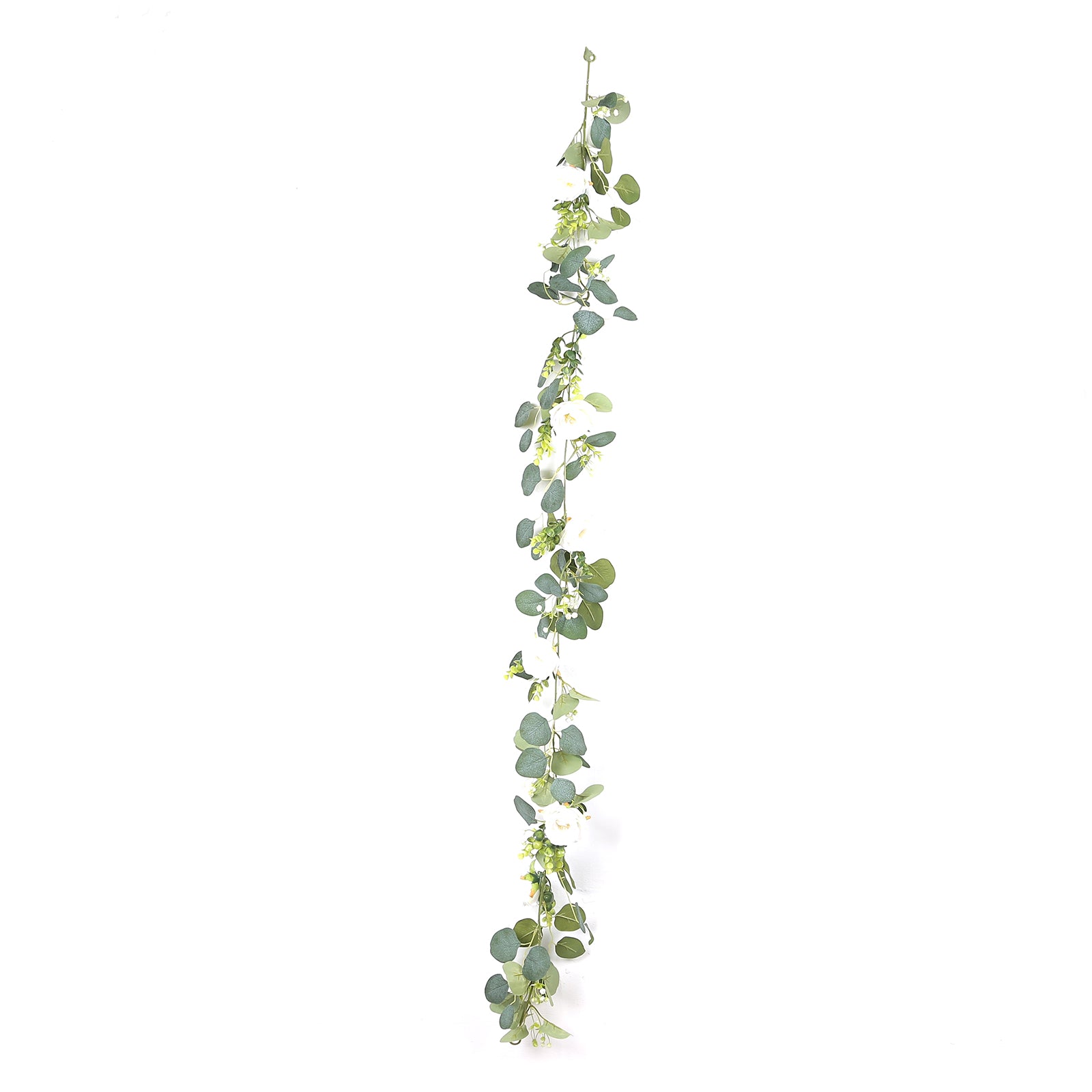 5.5ft Battery-Powered Lighted Eucalyptus & Peony Garland for Stylish Decor