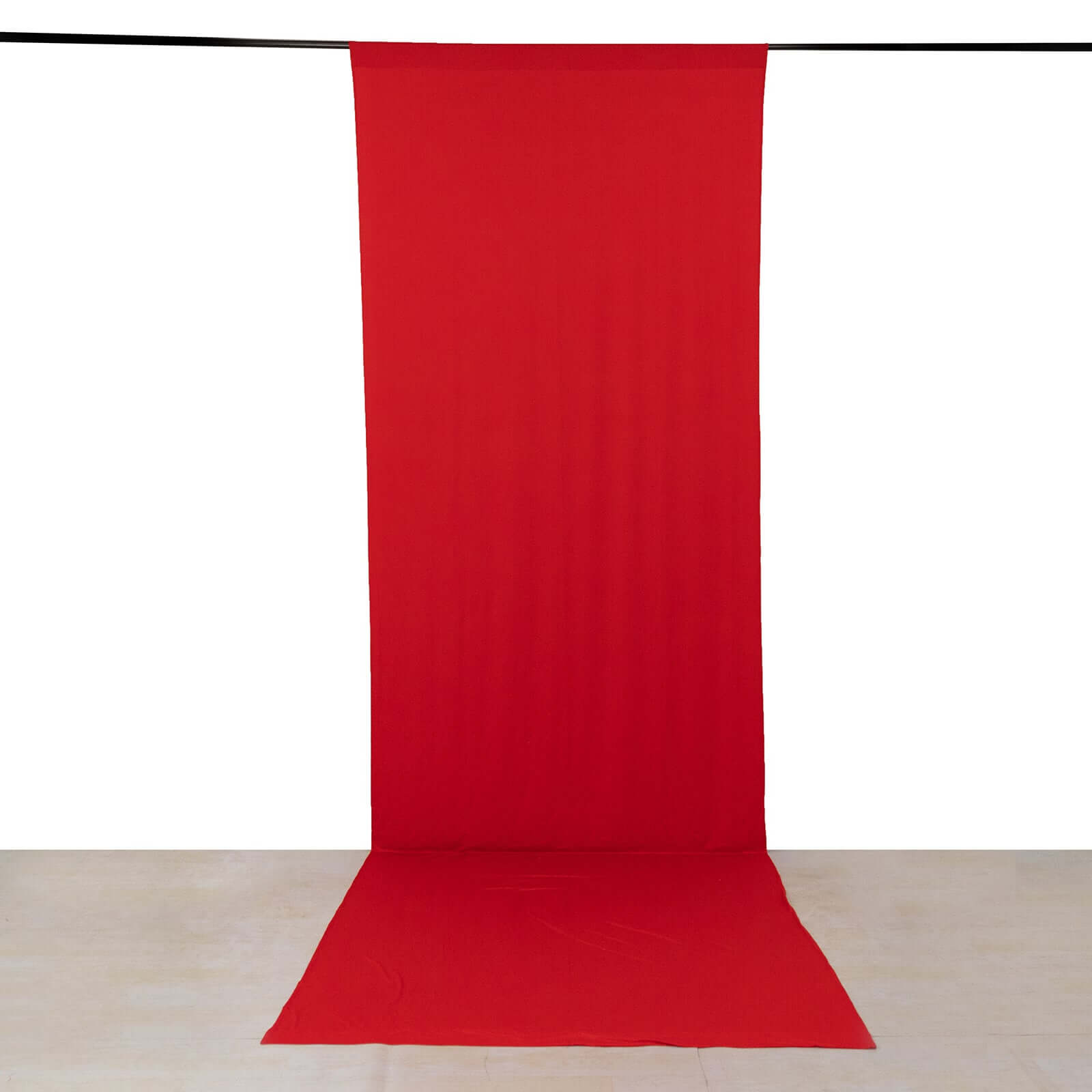 Hot Deal! Red 4-Way Stretch Wrinkle-Free Spandex Event Backdrop Curtain, 5ftx16ft with Rod Pockets