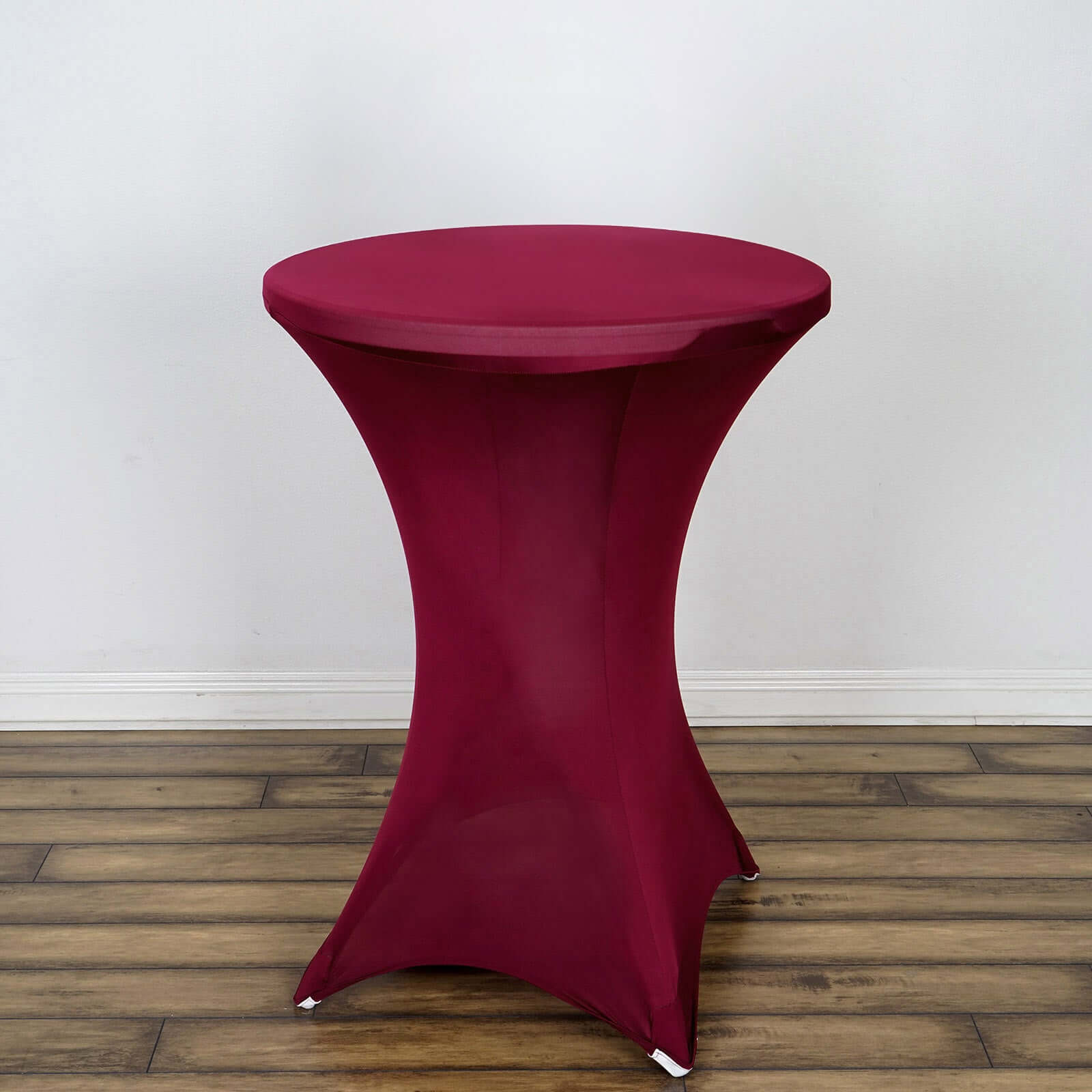 Burgundy Spandex Stretch Fitted Highboy Cocktail Table Cover (24 - 32 Inch) - Easy Care