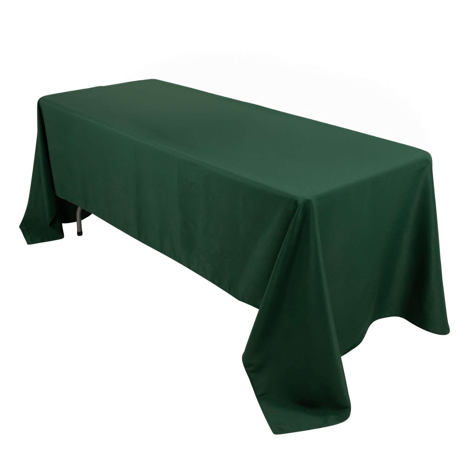 Hot Deal! Stain-Resistant 220GSM Hunter Emerald Green Polyester 60x126 Rectangle Tablecloth