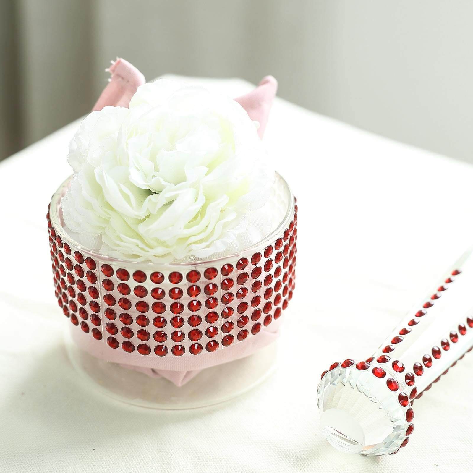 21x11 Red Self - Adhesive Rhinestone Sheets for DIY Craft Decoration