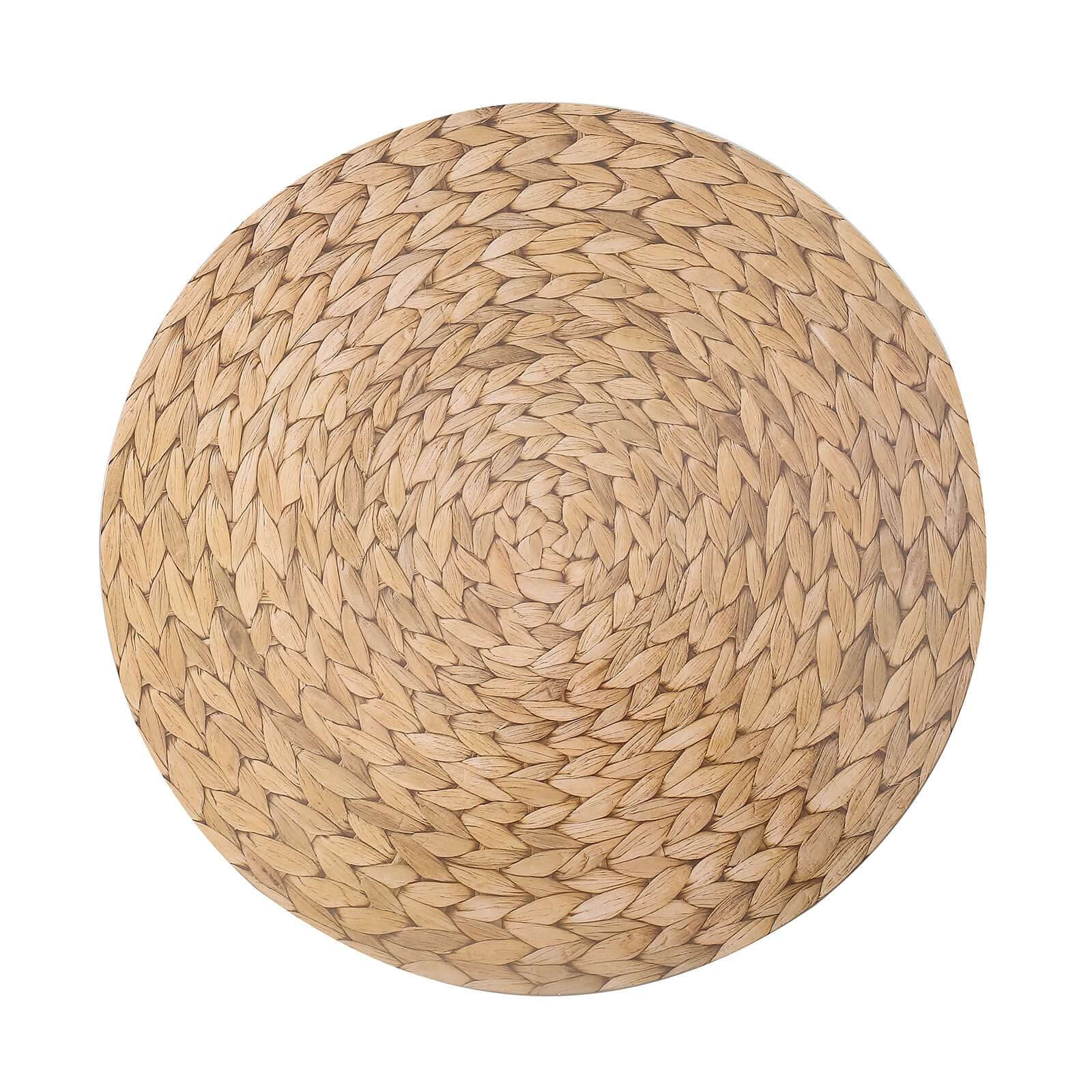 Amazing 6-Pack Disposable Round Cardboard Table Placemats with Woven Rattan Print, 13" Diameter for Rustic Events