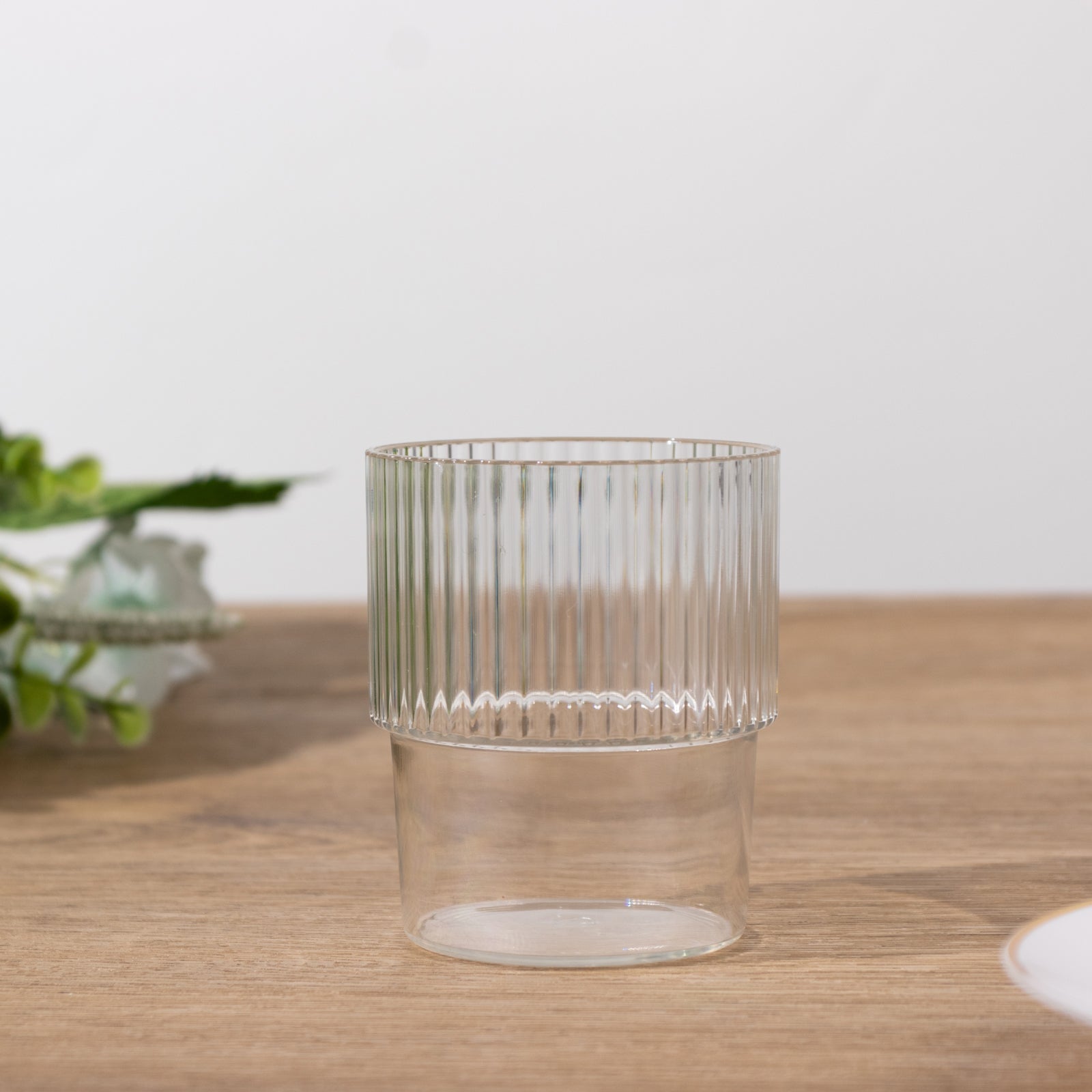 Hot Deal! 12-Pack Reusable 7oz Clear Plastic Stackable Drinking Tumblers with Ribbed Pattern