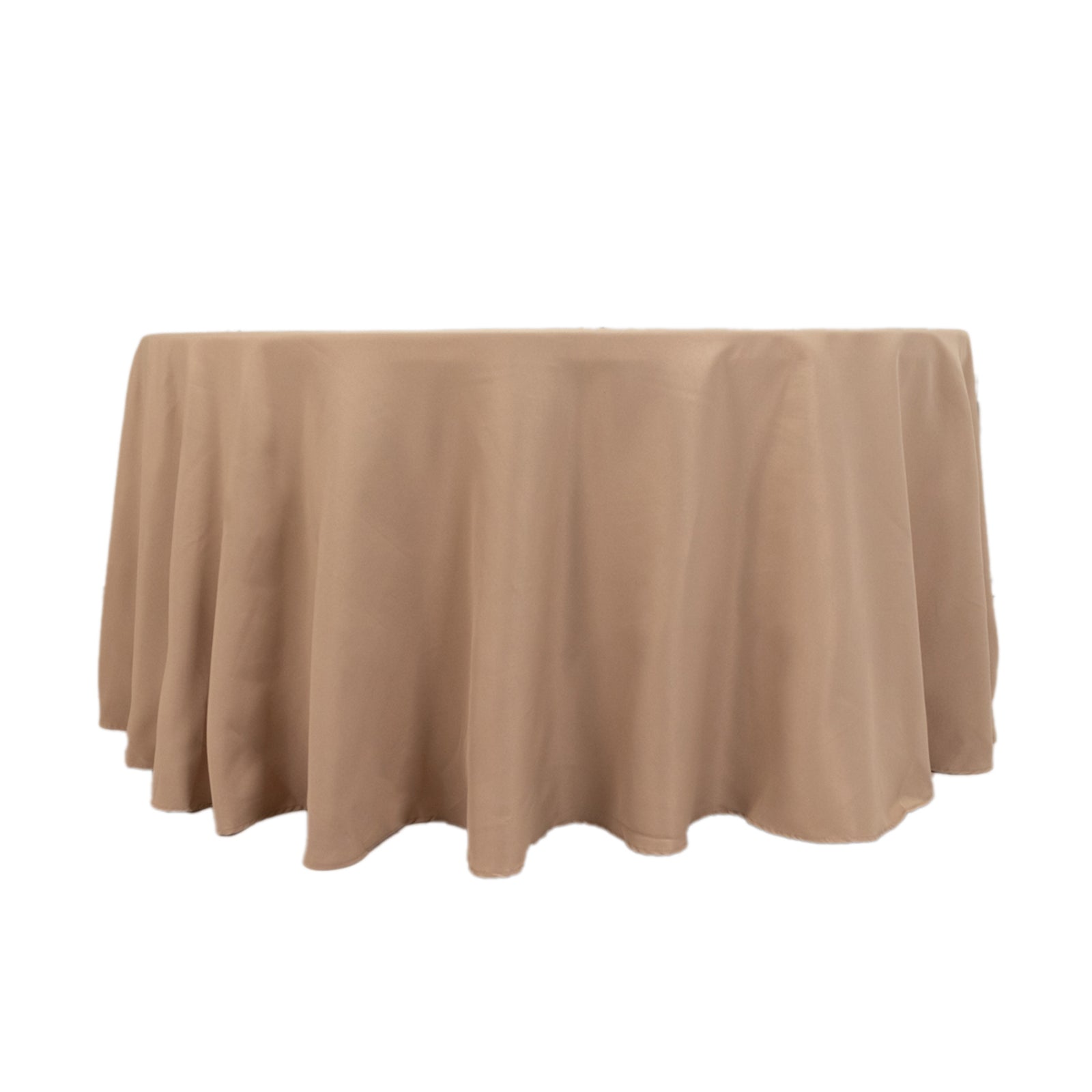 Exclusive 120' Dia. Nude Premium Polyester Round Tablecloth - 220GSM Seamless & Wrinkle-Resistant