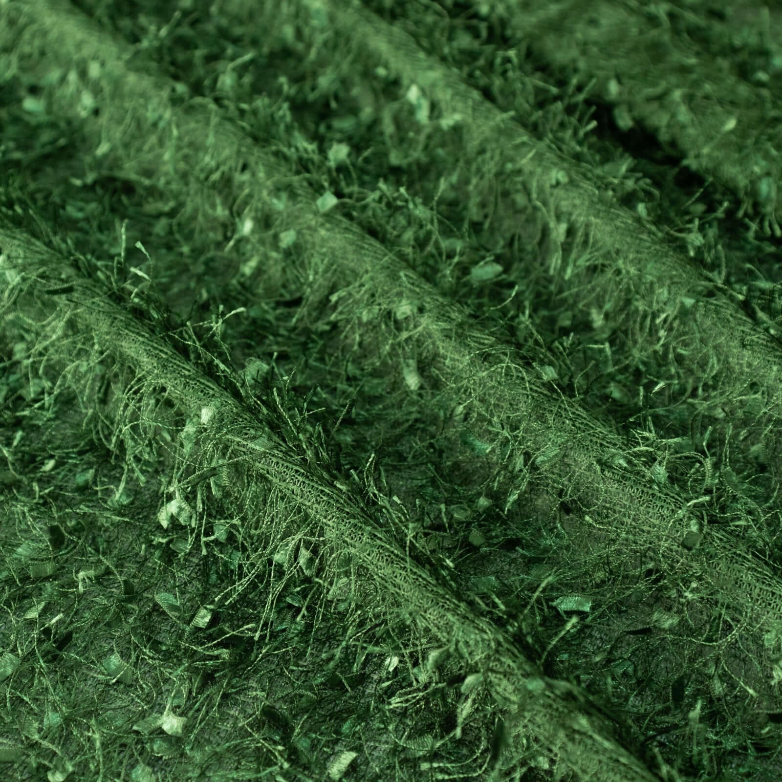 Premium Green Polyester 120 Round Tablecloth with Shaggy Fringe