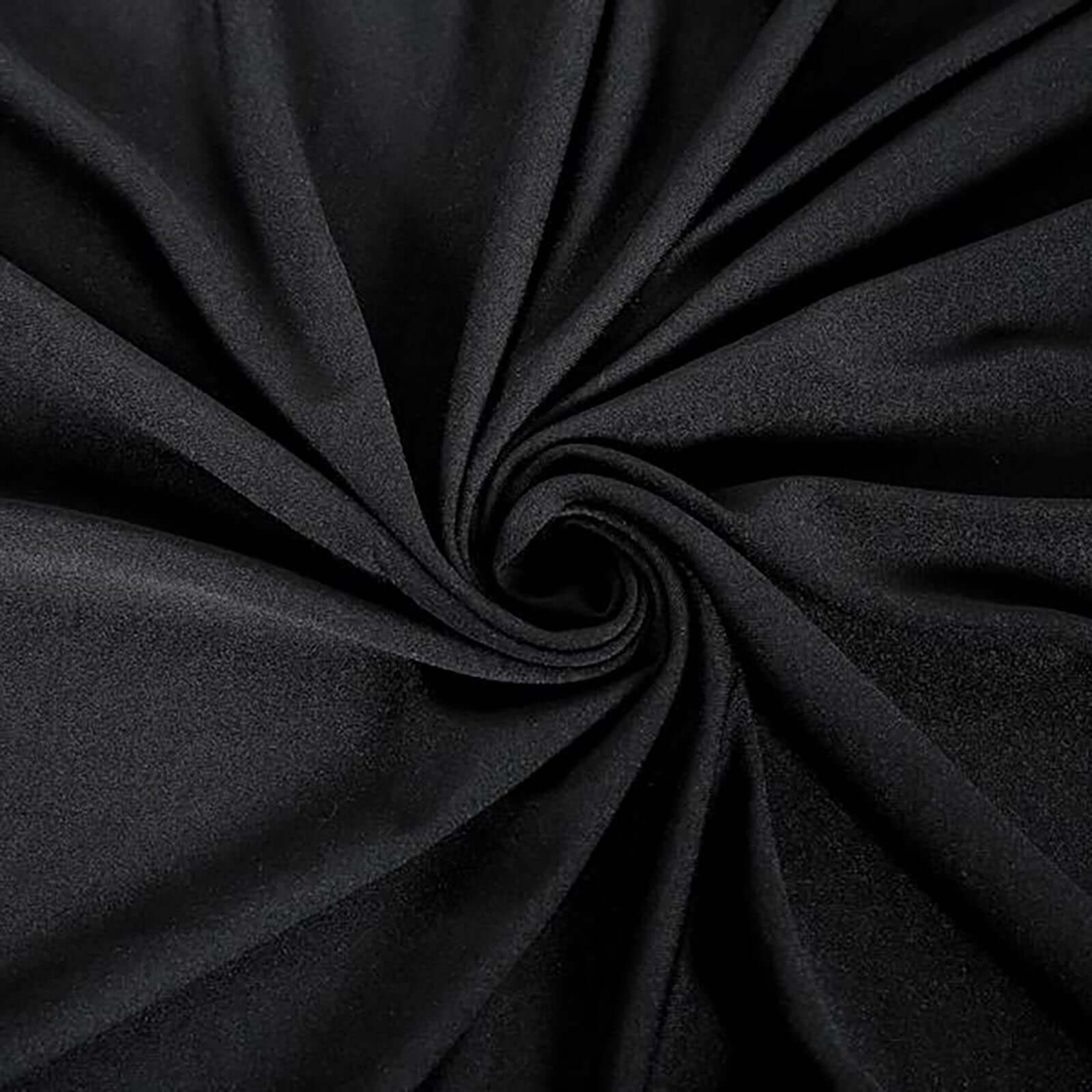 Black Durable 6ft Stretch Spandex Rectangle Tablecloth - Ideal for Events & Presentations