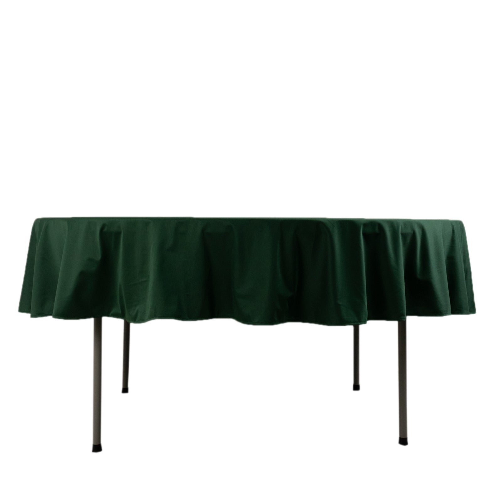 Premium Wrinkle-Free & Stain-Resistant 90' Round Scuba Tablecloth in Hunter Emerald Green