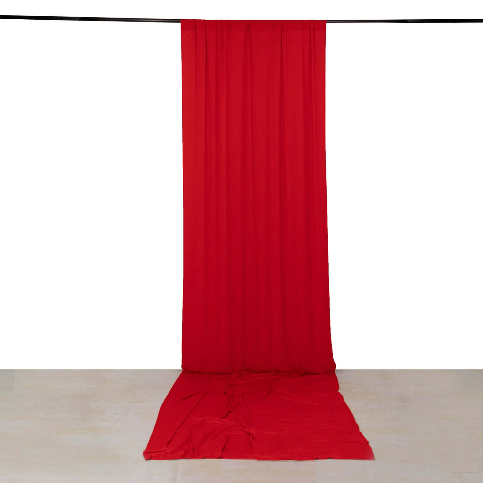 Hot Deal! Red 4-Way Stretch Wrinkle-Free Spandex Event Backdrop Curtain, 5ftx16ft with Rod Pockets