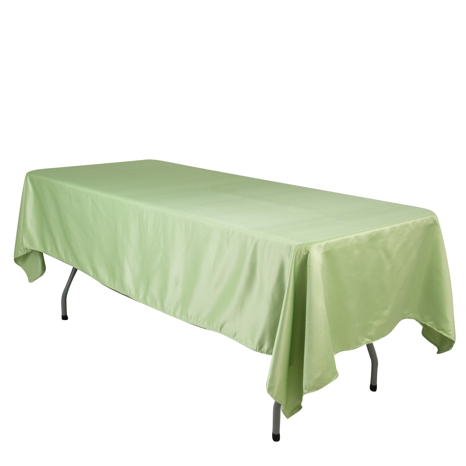 Lamour Satin Sage Green Rectangle Tablecloth - Durable & Soft, 60x102