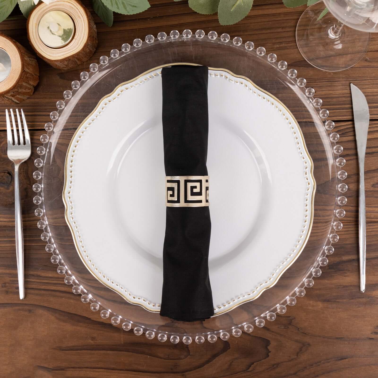 5-Pack Premium Black 20x20 Scuba Dinner Napkins - Durable, Reusable & Stain-Free