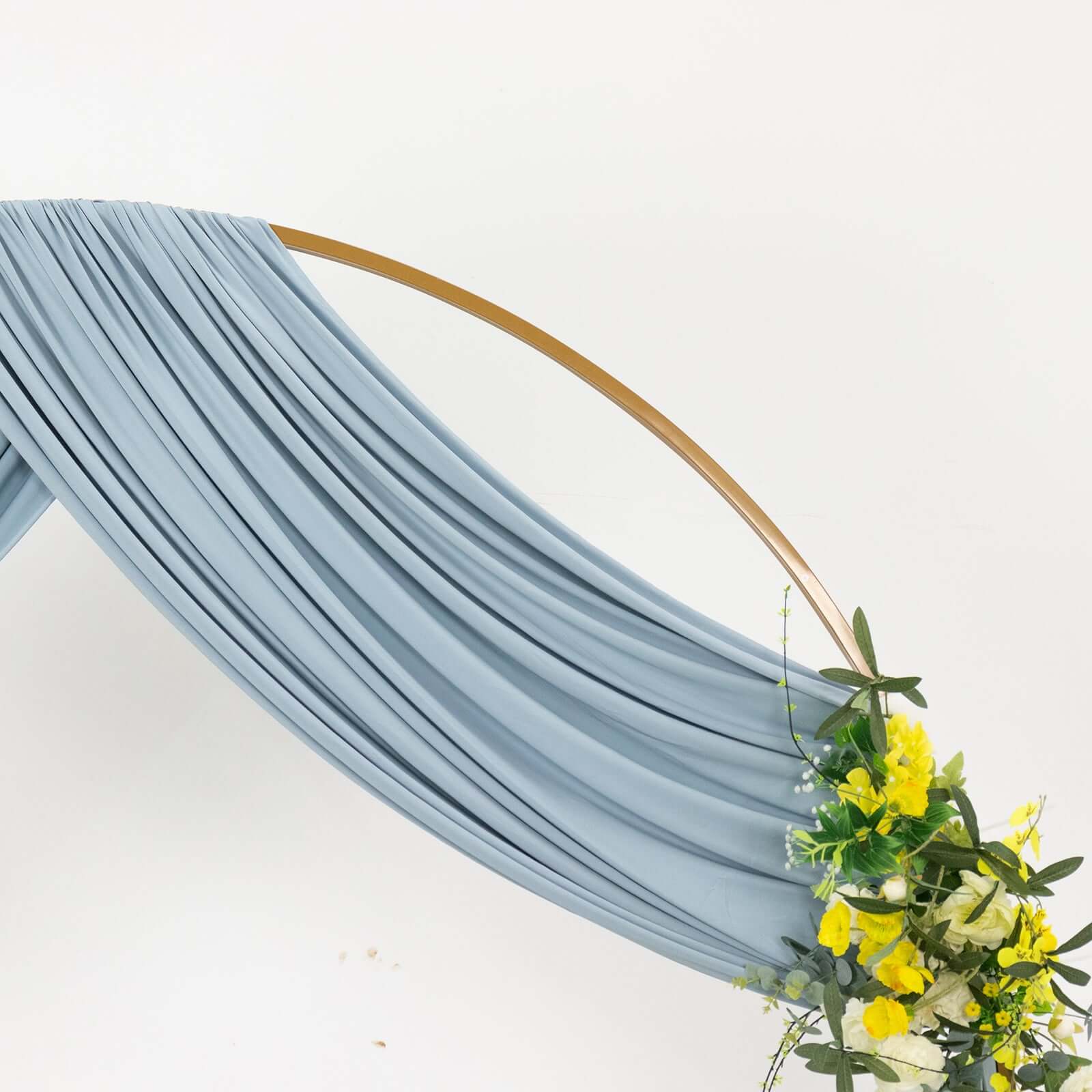 Promo! Dusty Blue Spandex 4-Way Stretch Event Backdrop Curtain with Rod Pockets, 5ft x 18ft
