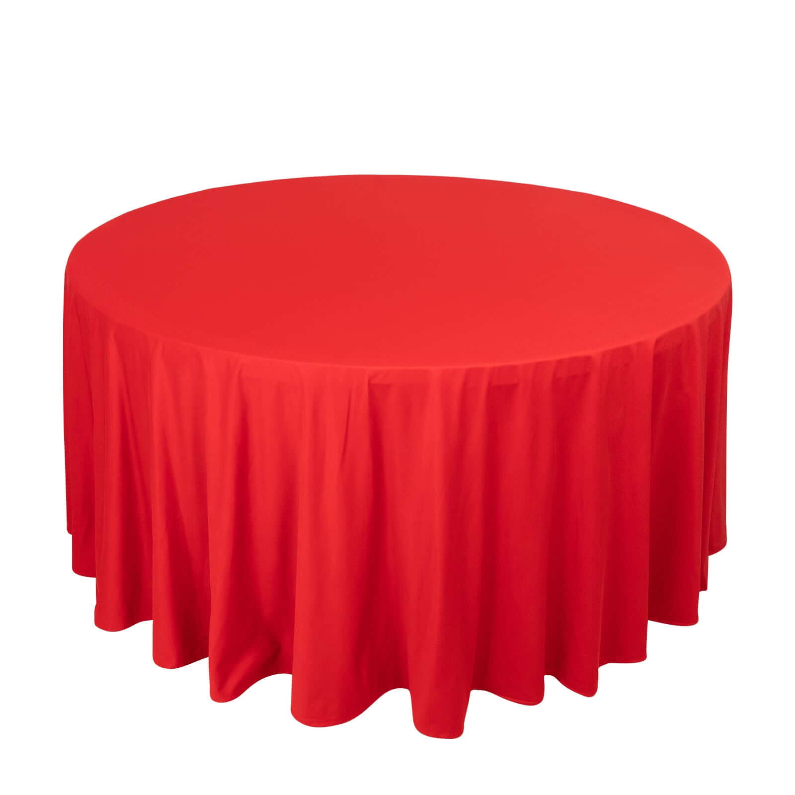Red Premium Scuba 120-Inch Round Tablecloth - Wrinkle & Stain Resistant