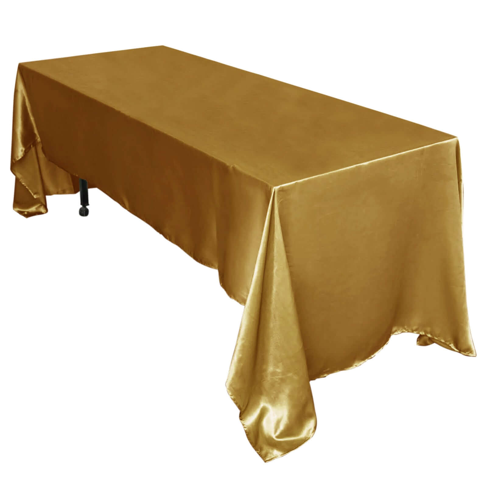 Luxurious Gold Satin 60x126 Rectangular Tablecloth for Weddings and Parties